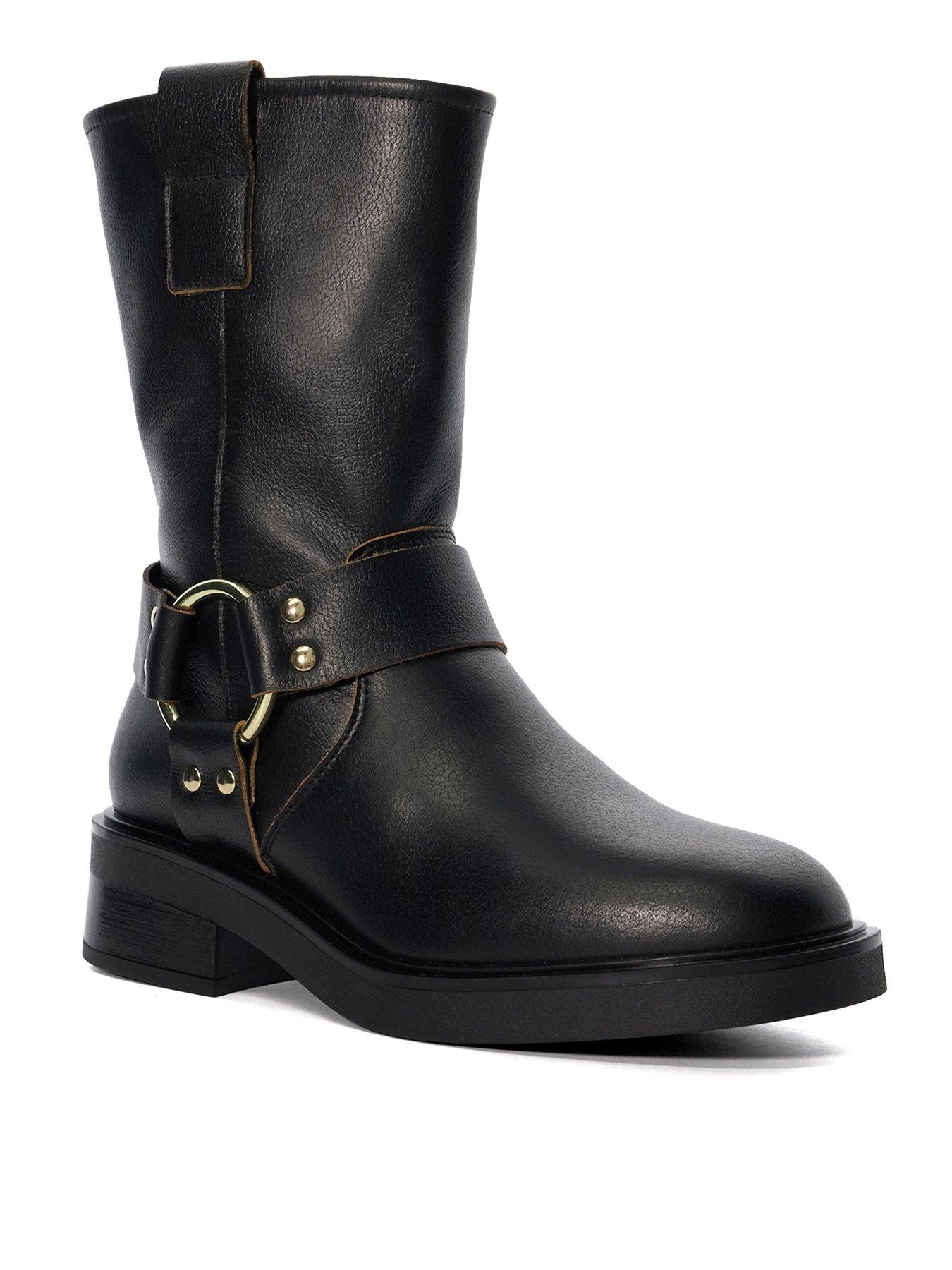 Dune London Pally Biker Boots Black Very