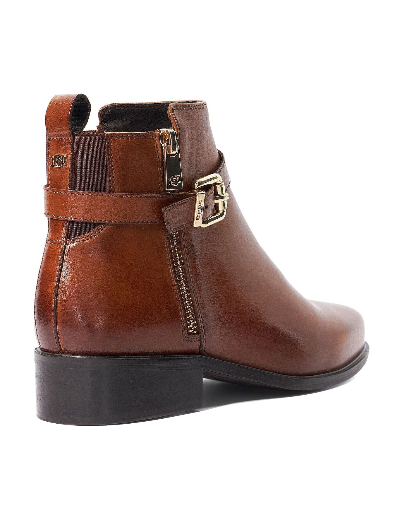 Image 3 of 5 of Dune London Pepi Buckle-side Casual Ankle Boots - Dark Tan
