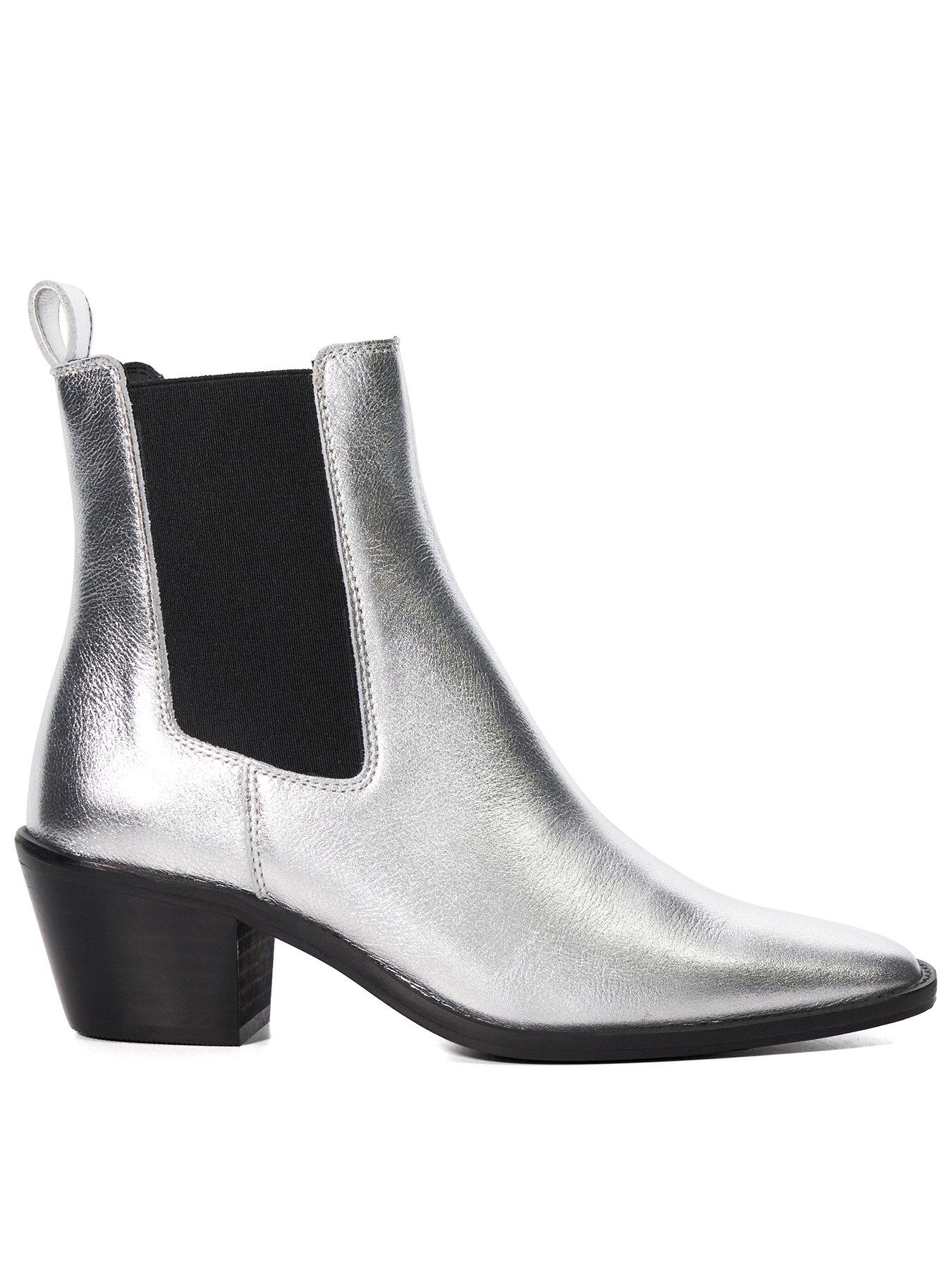 Silver chelsea boots womens discount