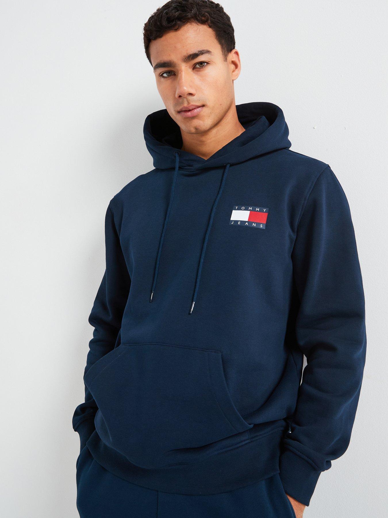 undefined Regular Fit Badge Left Hoodie - Navy