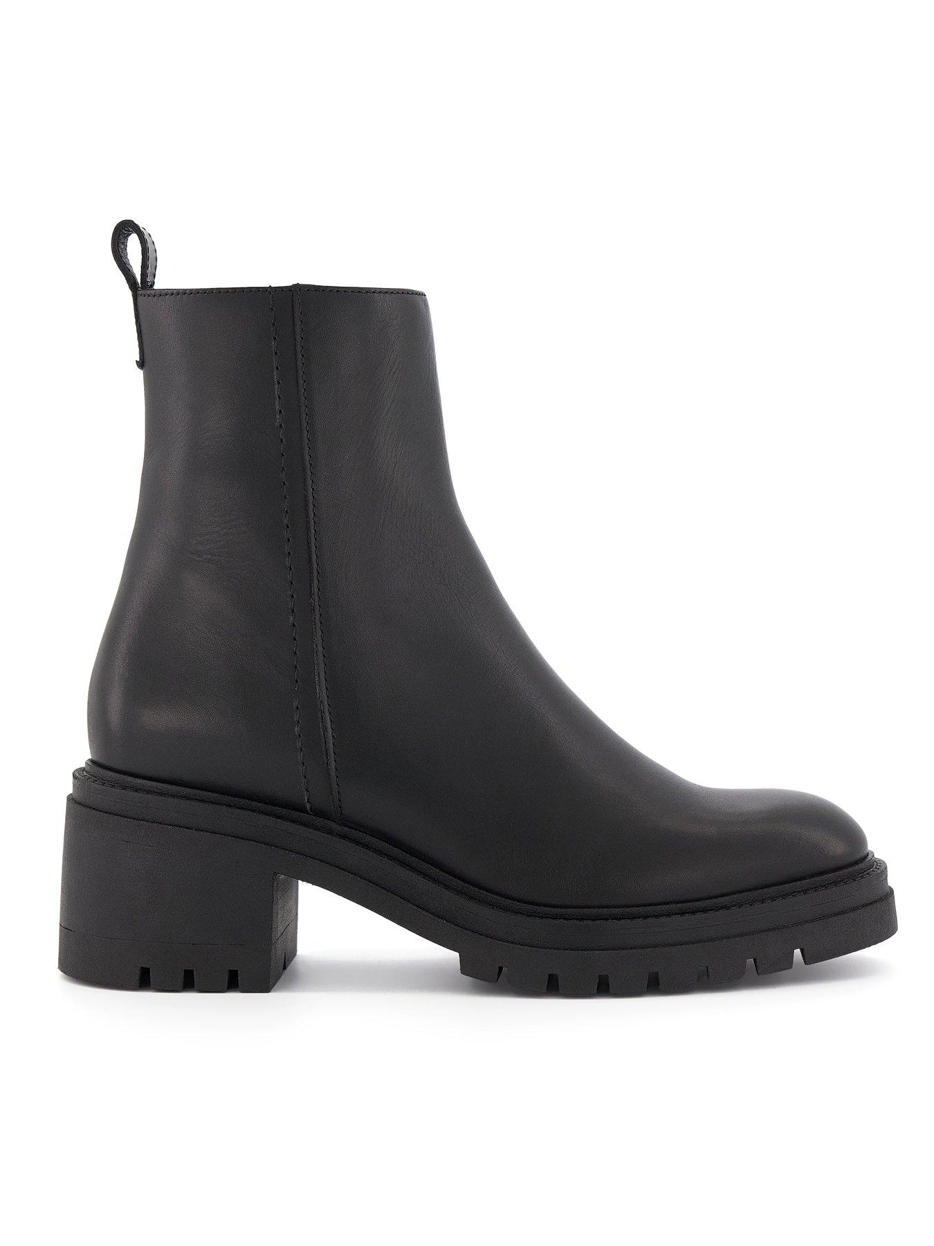 undefined Possessive Cleated Block-heel Ankle Boots - Black