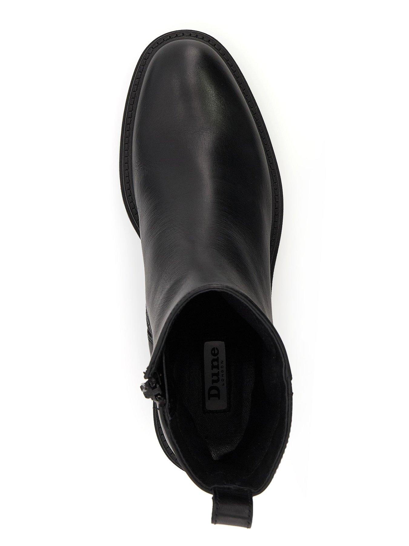 Image 4 of 6 of Dune London Possessive Cleated Block-heel Ankle Boots - Black