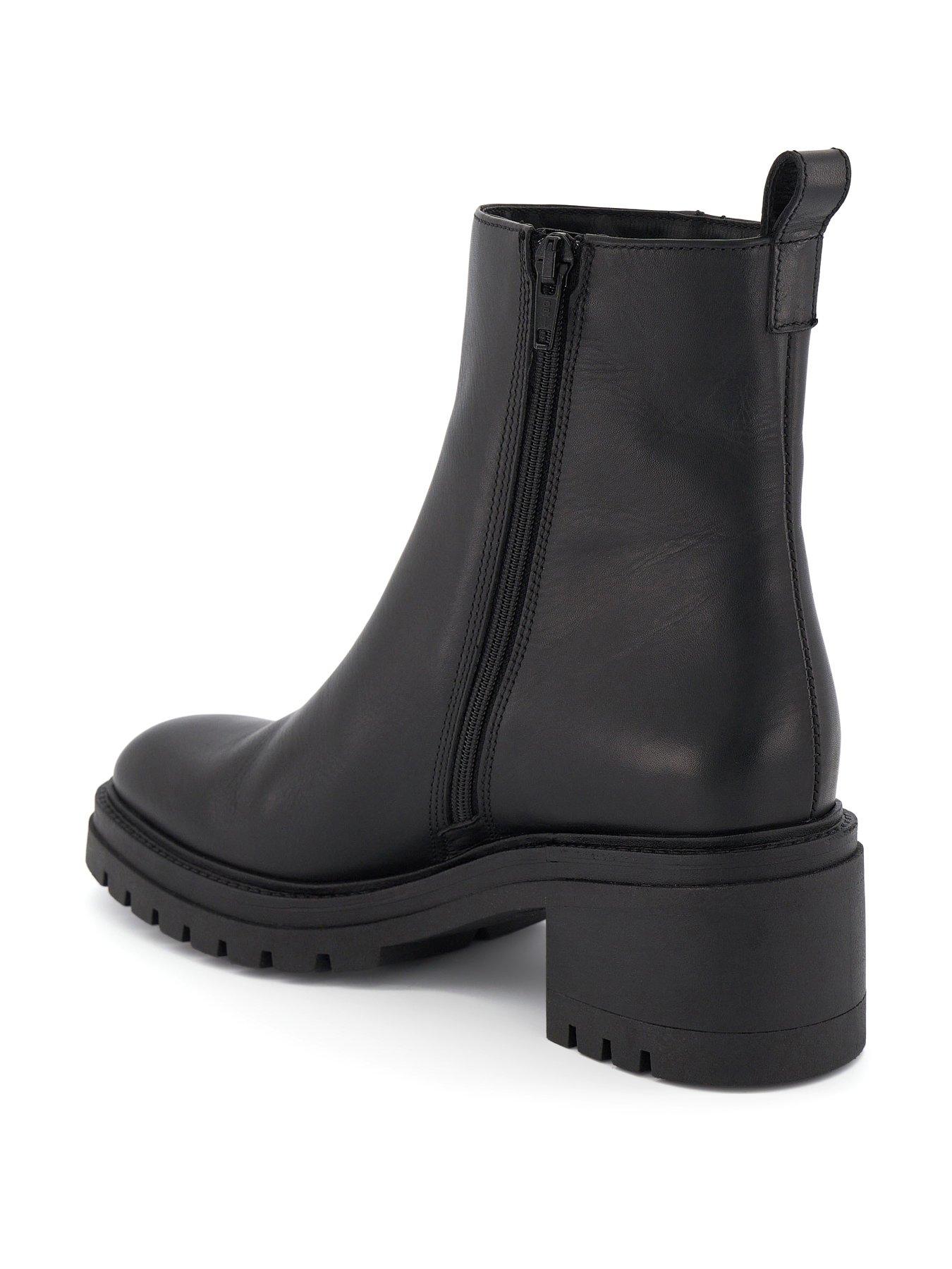 Image 5 of 6 of Dune London Possessive Cleated Block-heel Ankle Boots - Black