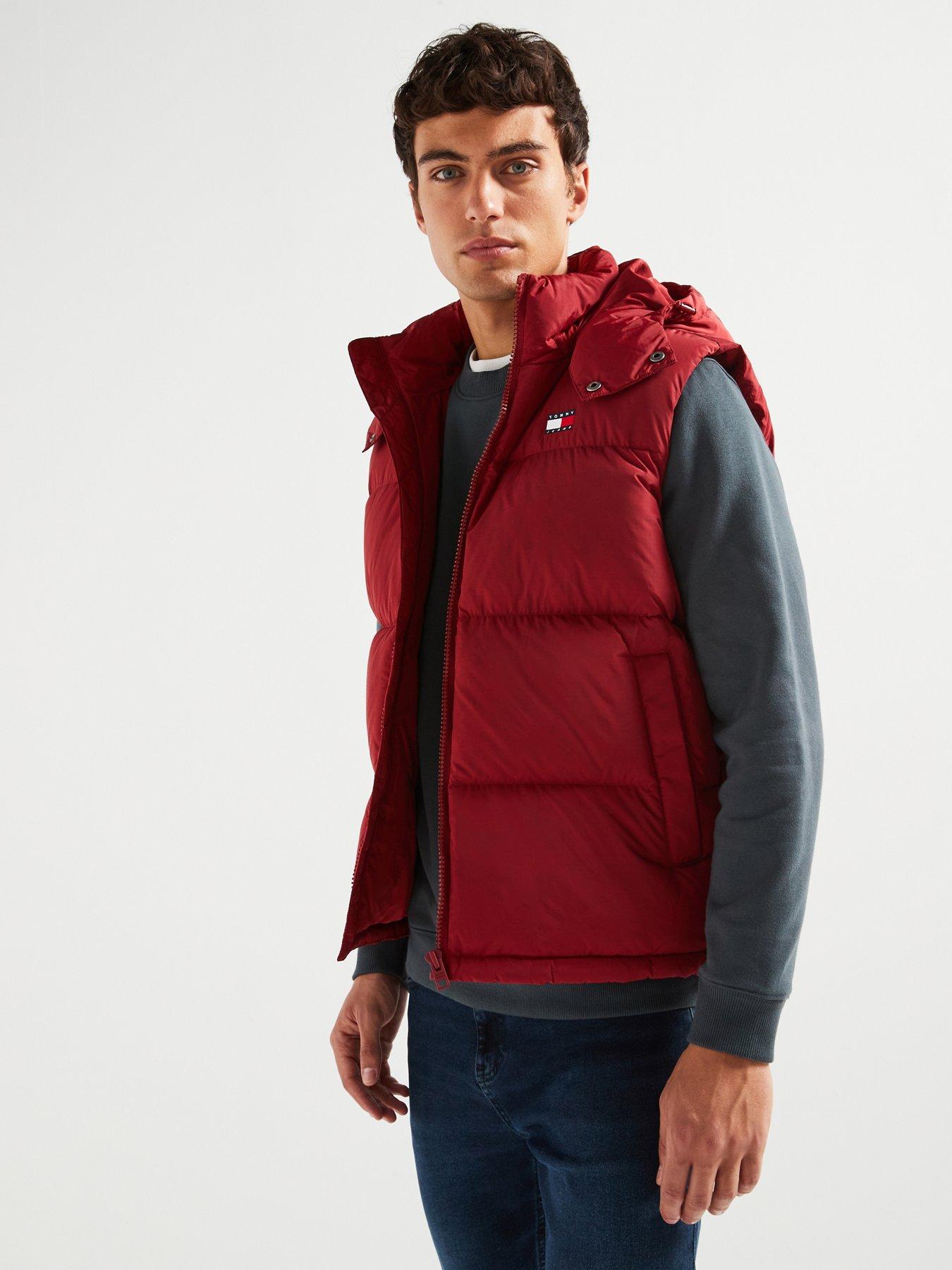 tommy jeans alaska gilet - red, red, size s, men