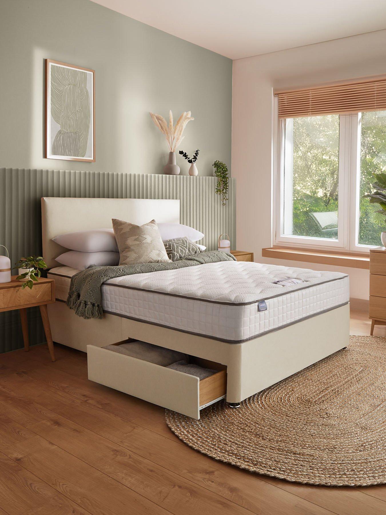 undefined 800 Pocket Memory Divan Bed with Storage Options- Medium