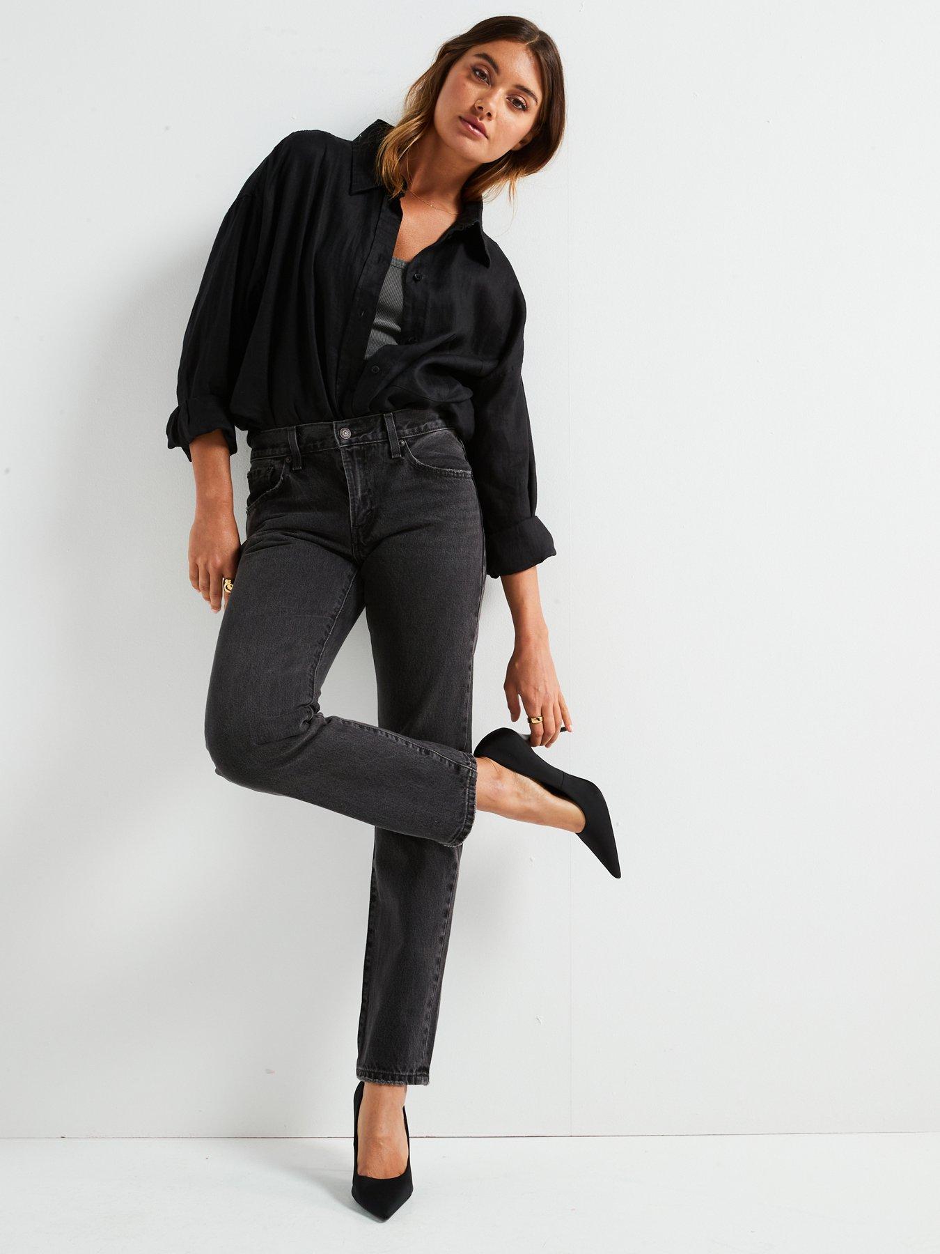 Levi's Midi Rise Straight Leg Jeans - Black | Very