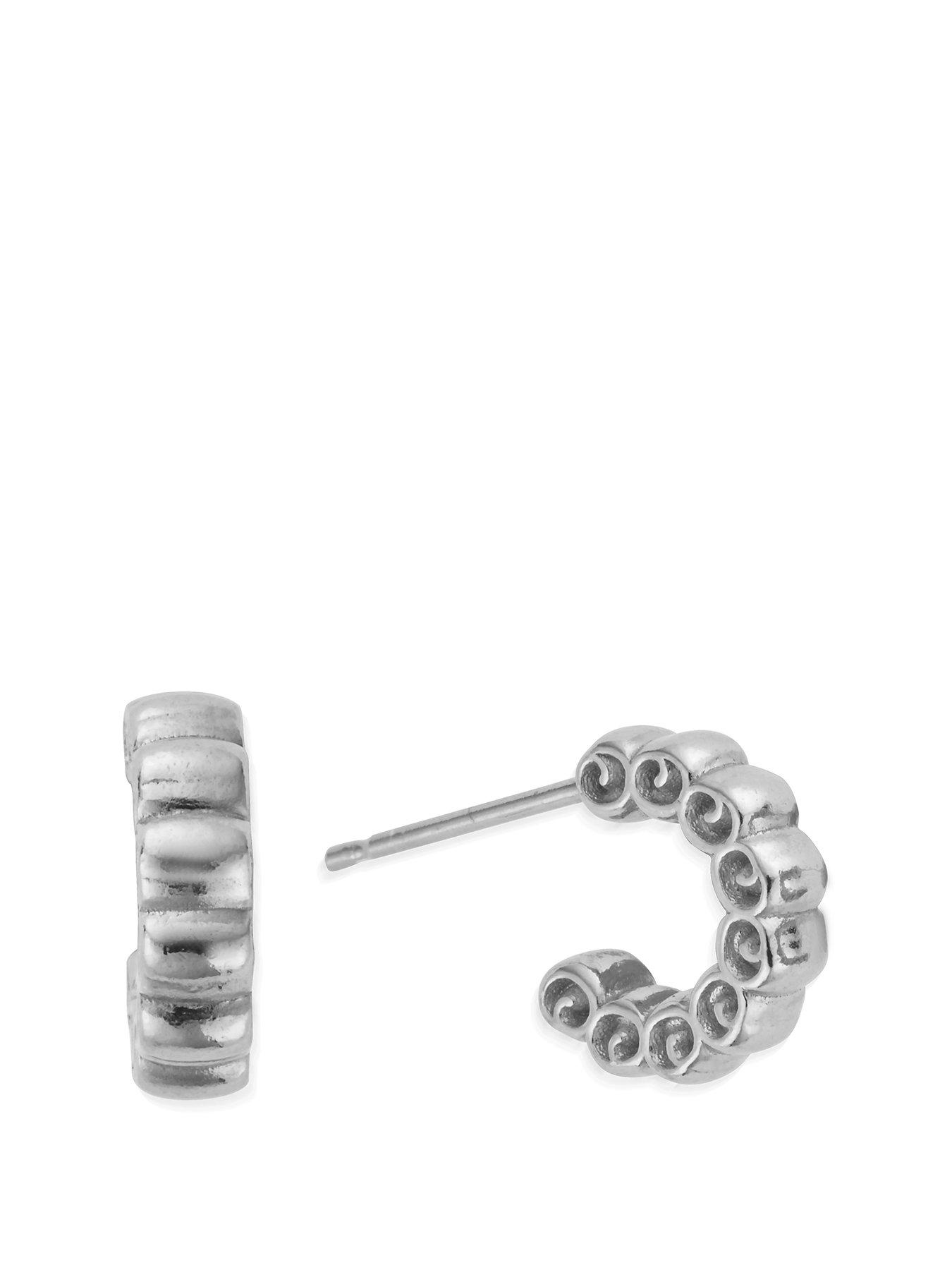 Product photograph of Chlobo Ruffle Huggie Hoops from very.co.uk