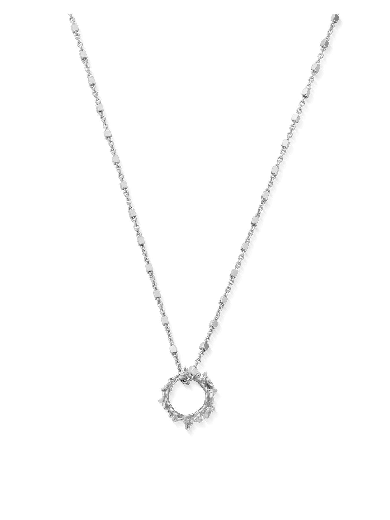 Product photograph of Chlobo Delicate Cube Chain Wisteria Necklace from very.co.uk
