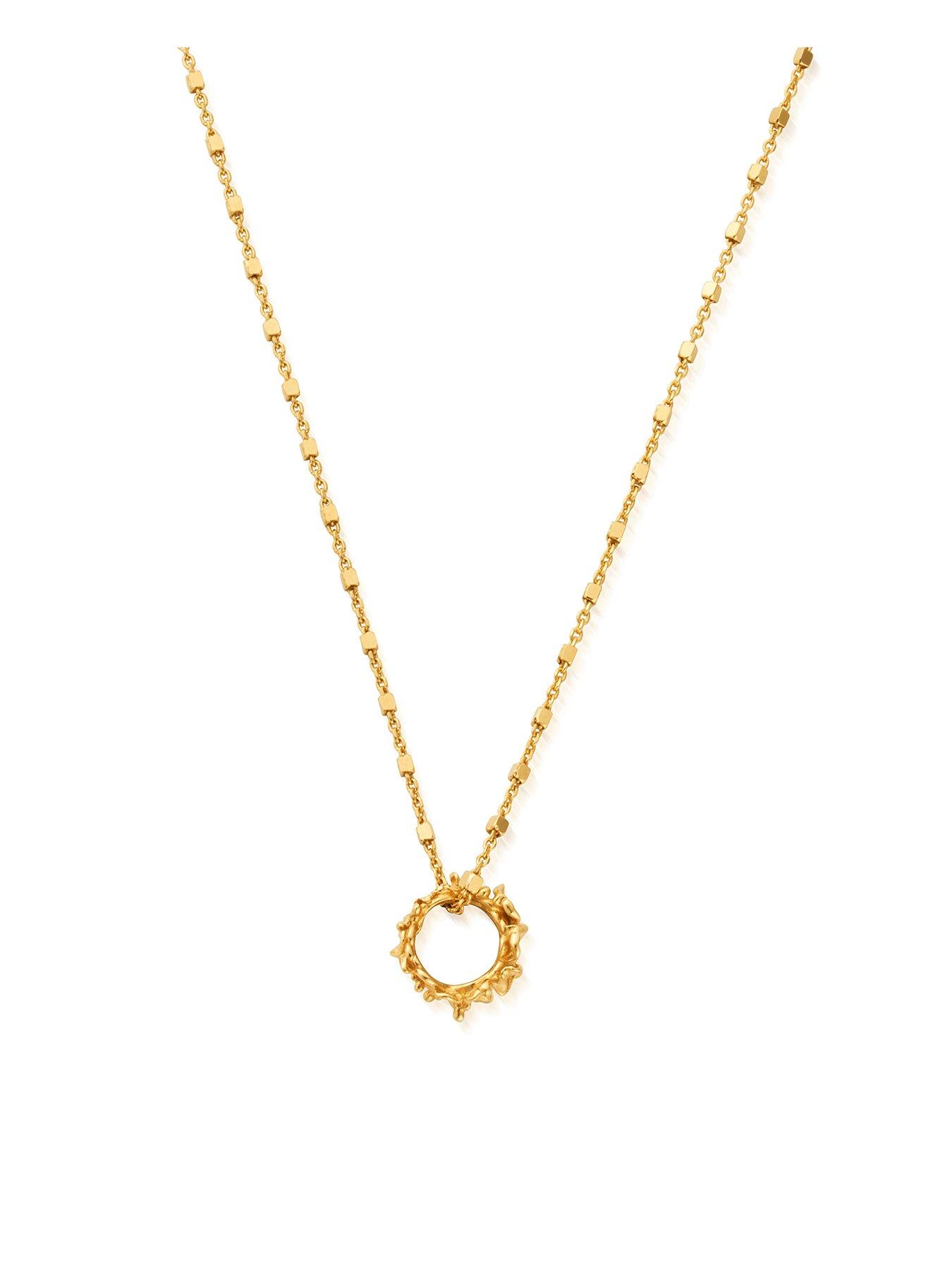 Product photograph of Chlobo Gold Delicate Cube Chain Wisteria Necklace from very.co.uk