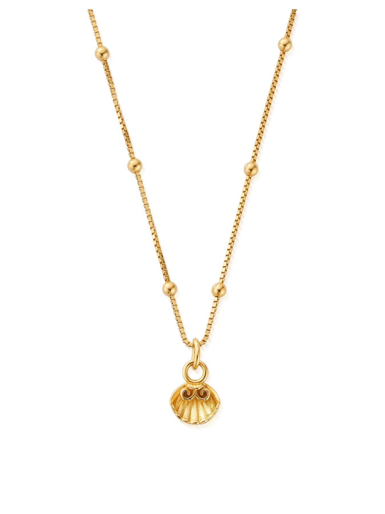 Product photograph of Chlobo Gold Bobble Chain Travel Seeker Necklace from very.co.uk