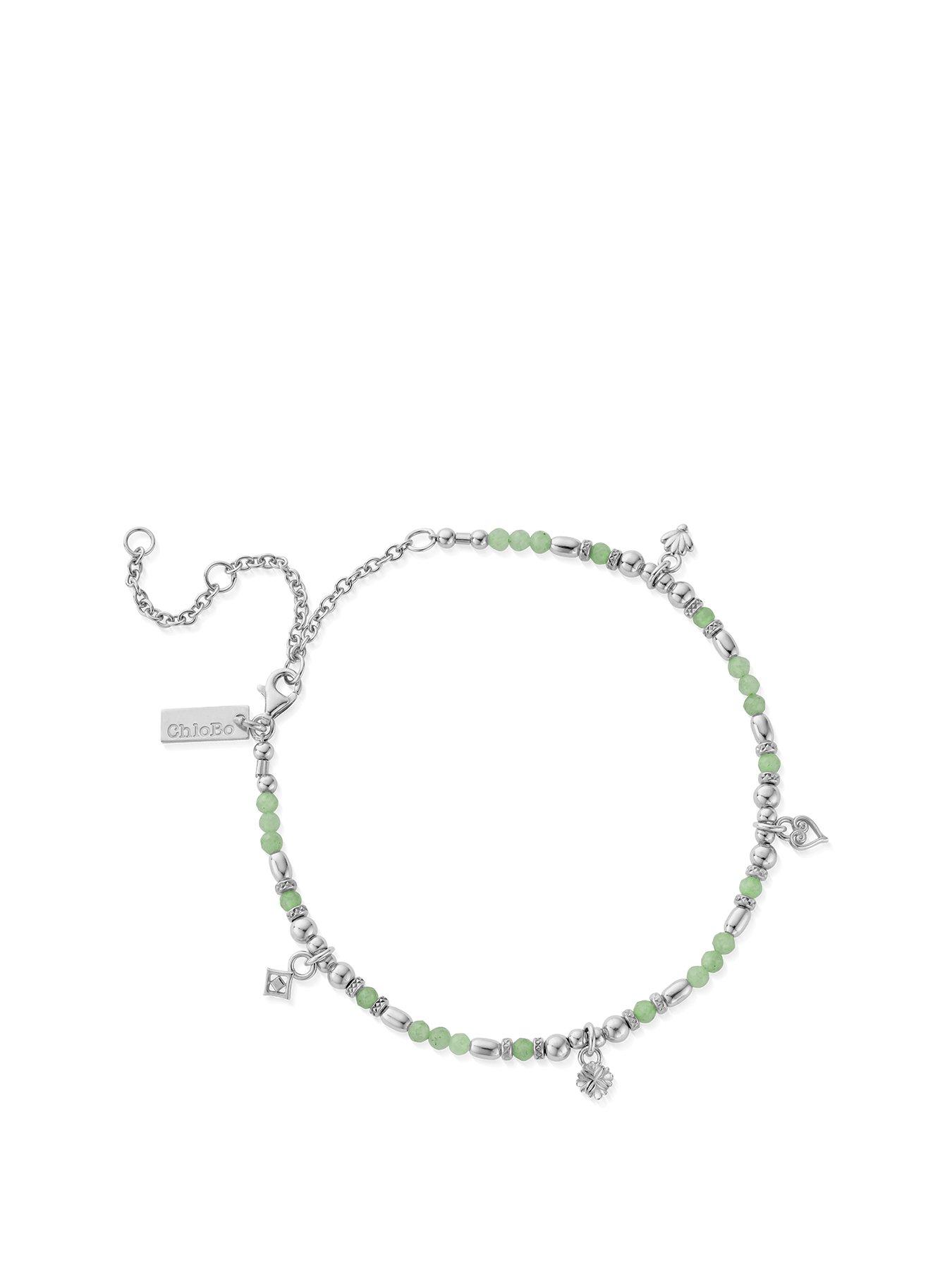 Product photograph of Chlobo Harmony Adventurine Anklet from very.co.uk