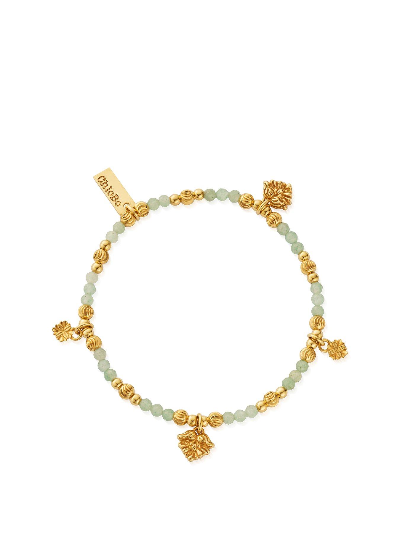 Product photograph of Chlobo Gold Forever Blooming Aventurine Bracelet from very.co.uk