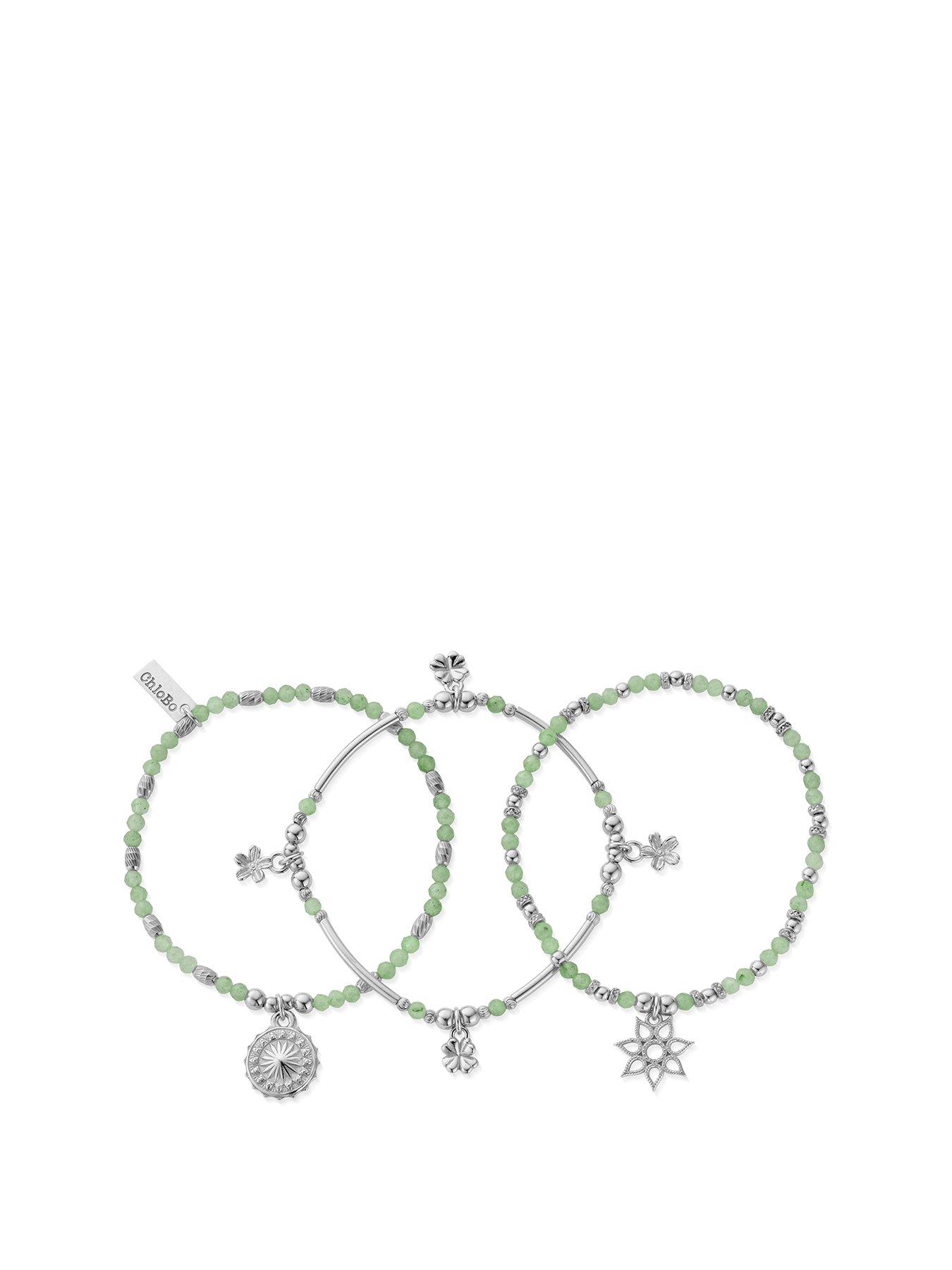 Product photograph of Chlobo Lucky Aventurine Stack Of 3 from very.co.uk