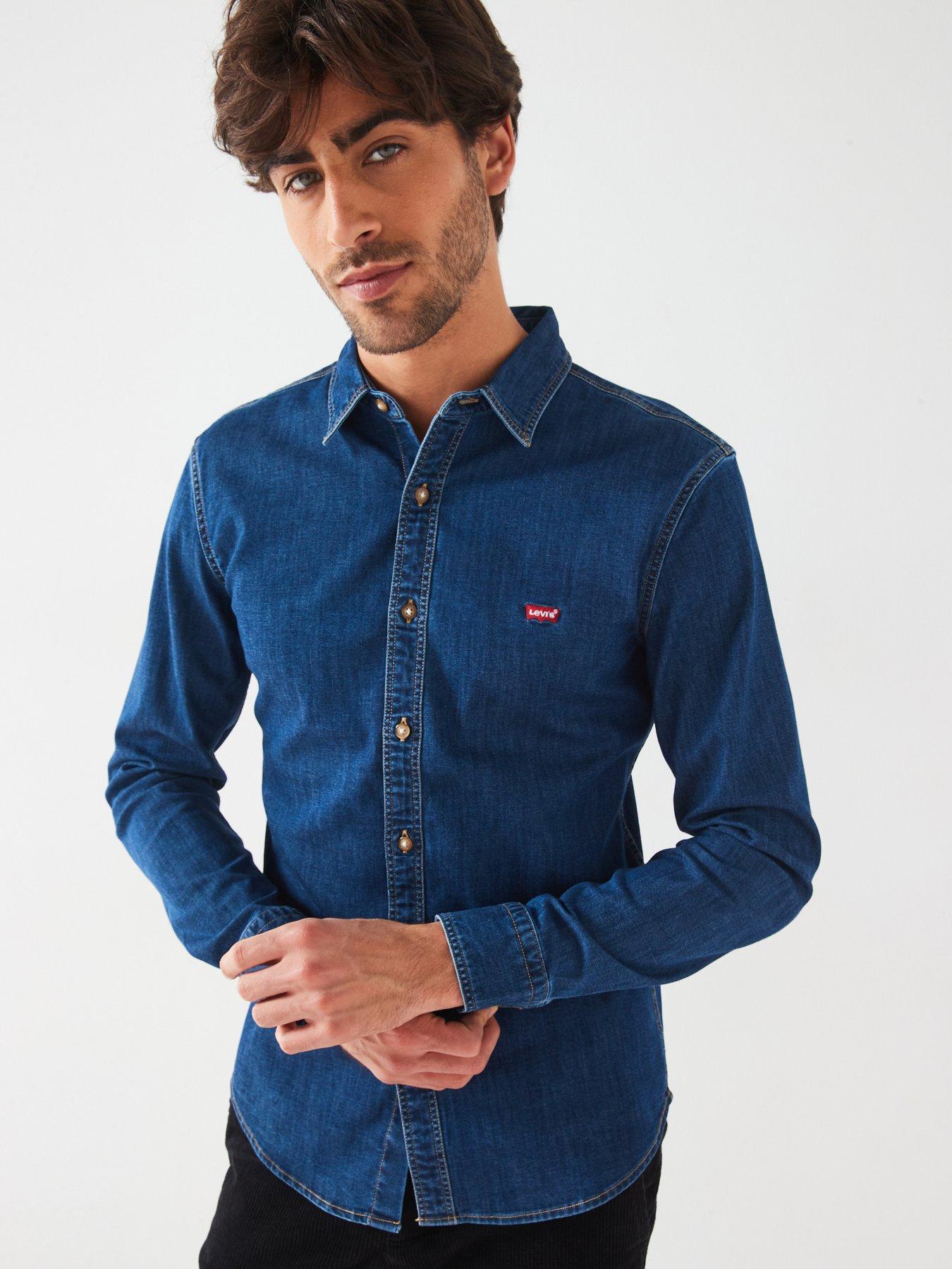 Levi's Long Sleeve Housemark Flim Fit Denim Shirt - Blue | Very