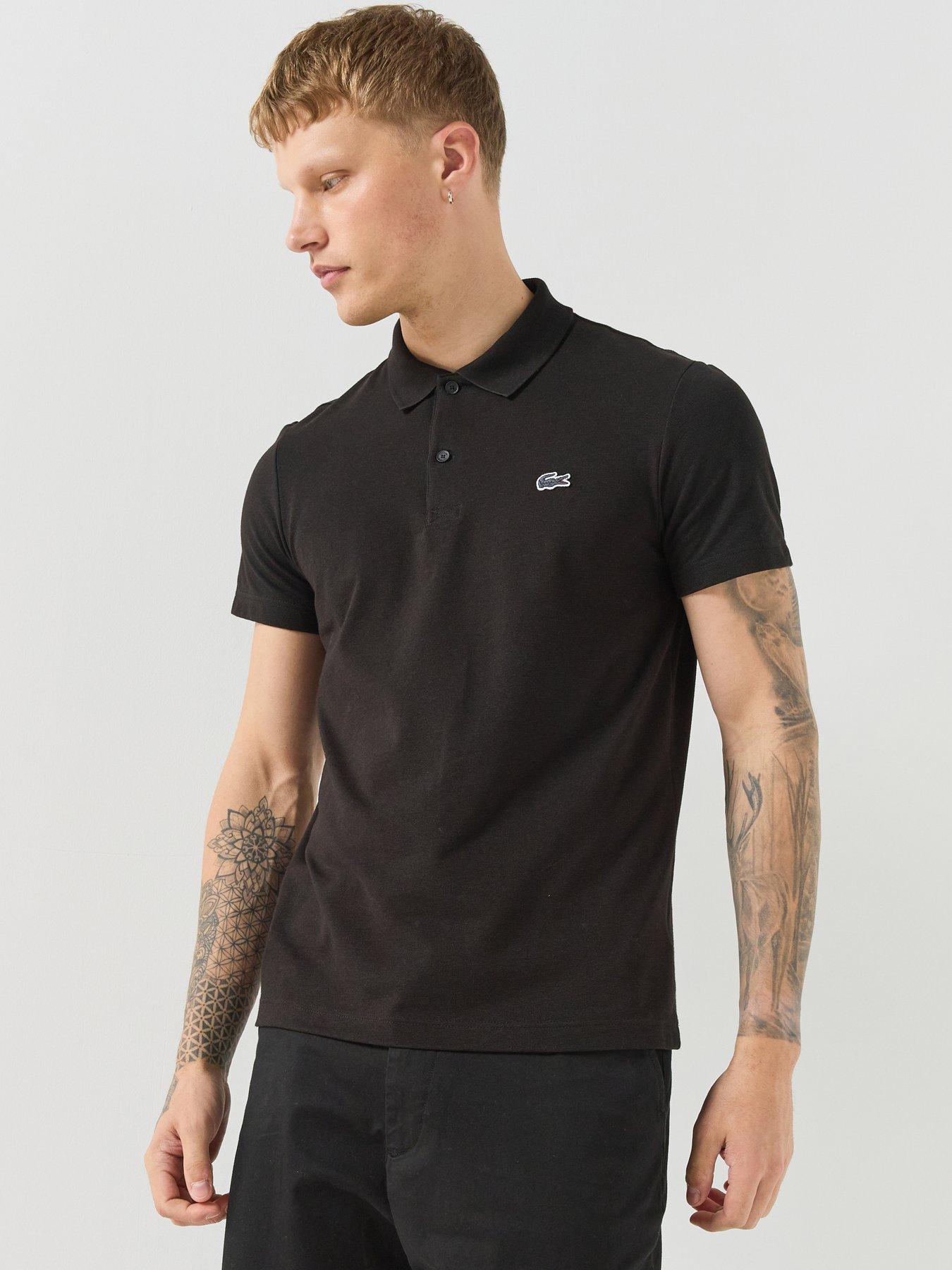 Lacoste Regular Fit Cotton Ottoman Polo Shirt - Black
