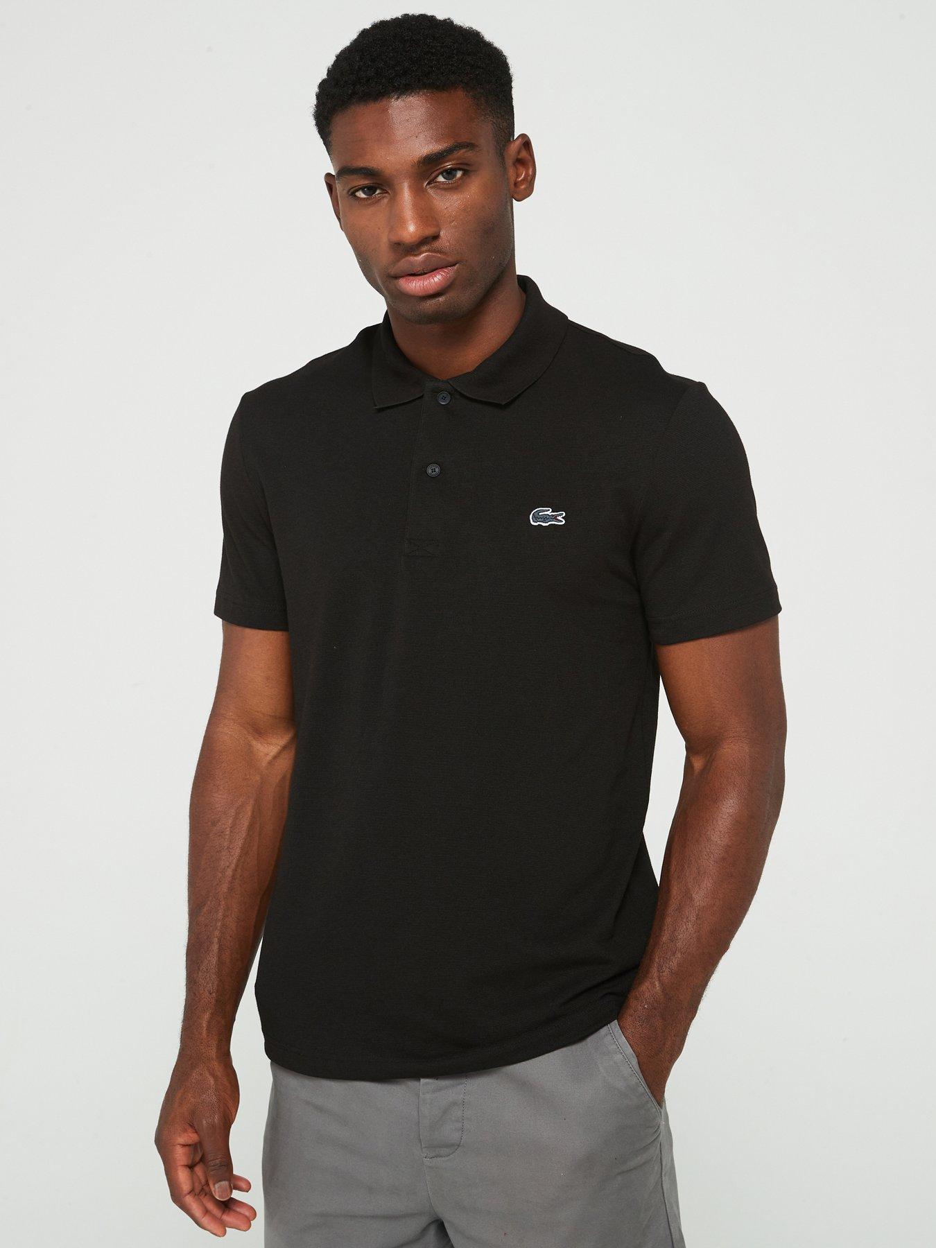 Lacoste Regular Fit Cotton Ottoman Polo Shirt Black Very