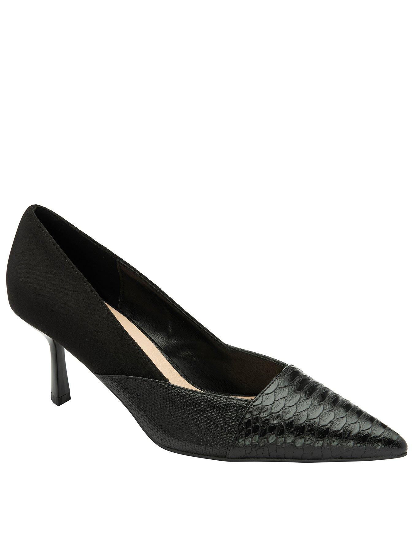 Ravel Avie Reptile Court Shoe - Black | Very.co.uk