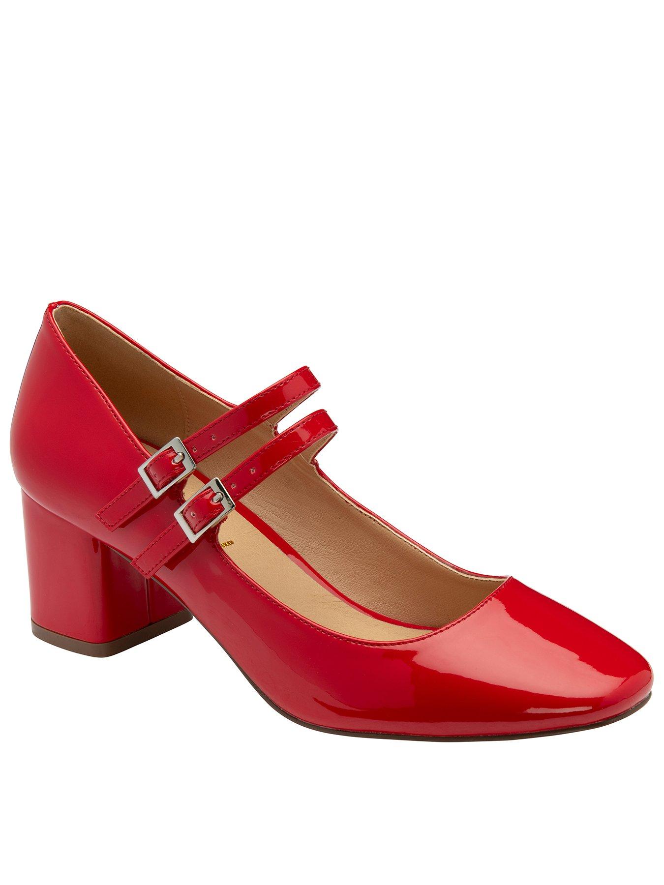 undefined Howth Heeled Mary Jane - Red