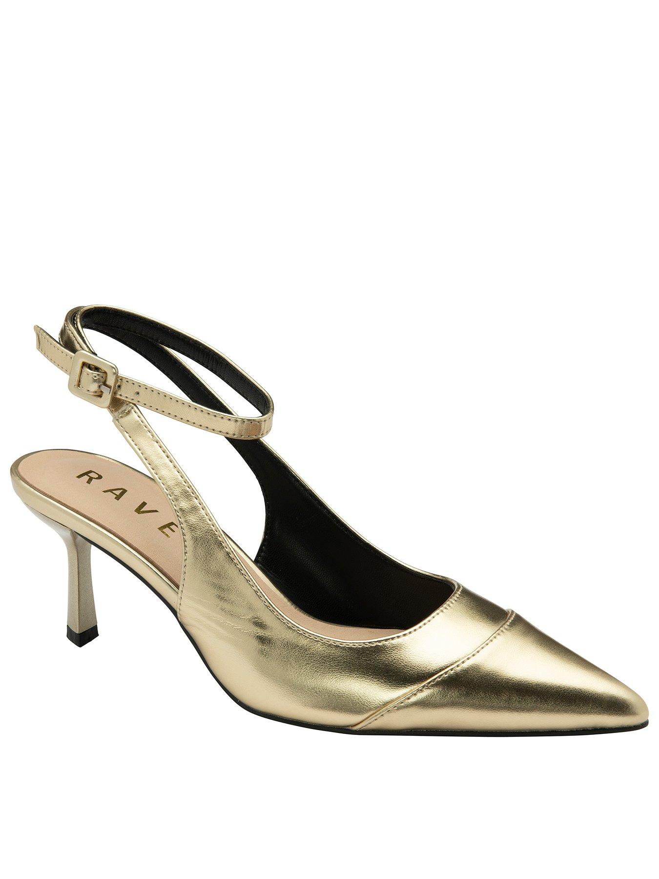 Ravel Catrine Patent Ankle Strap Court Shoe - Gold | Very.co.uk