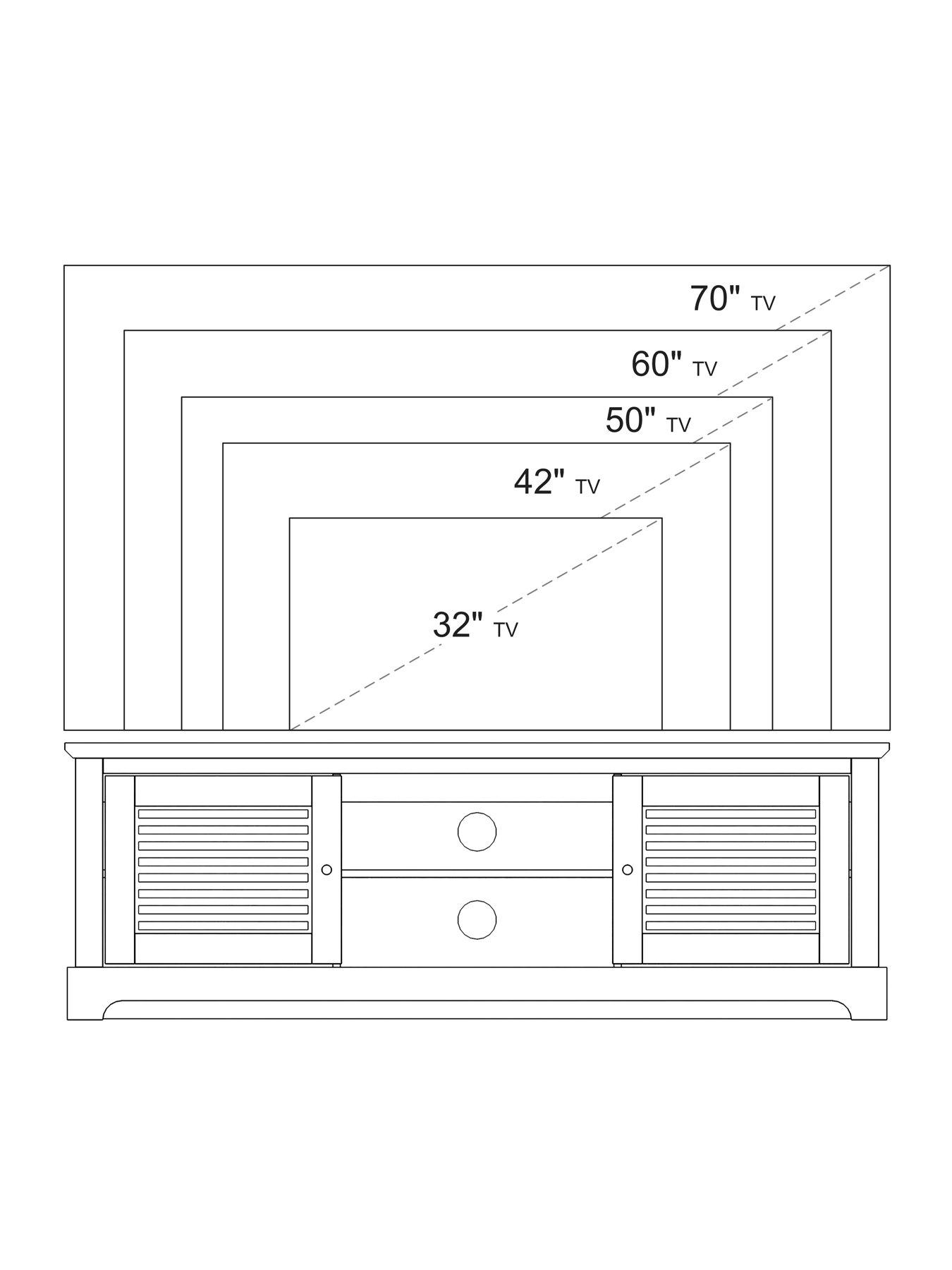 GFW Salcombe 2 Door TV Unit - fits up to 43 inch TV - White | Very