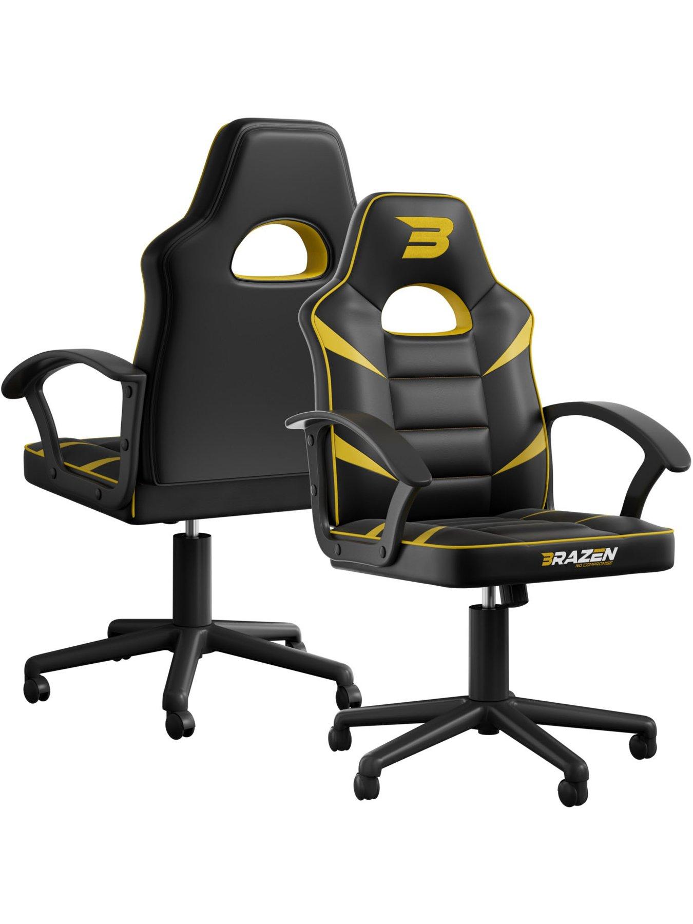 BraZen Valor Mid Back PC Gaming Chair - Yellow