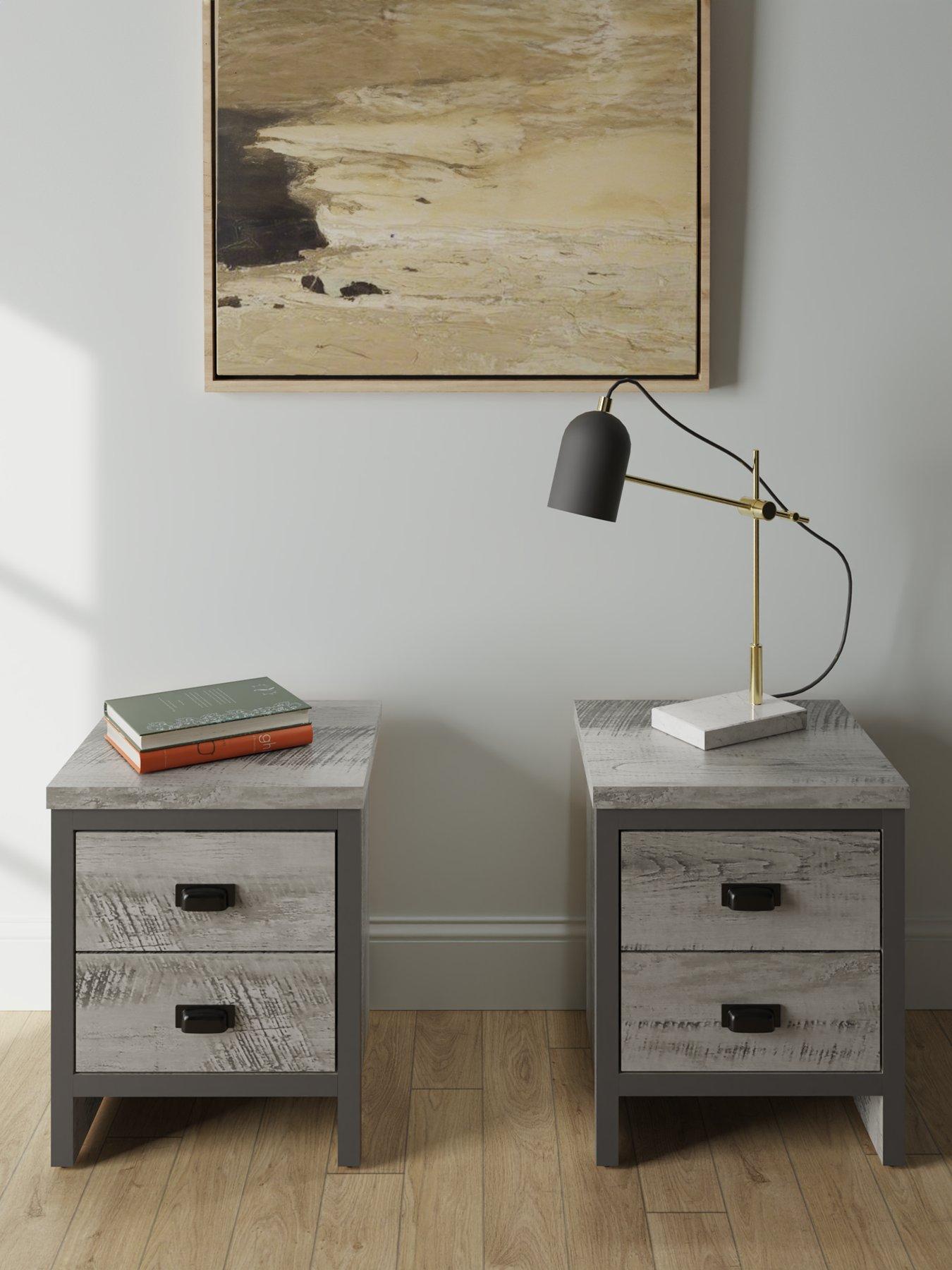 Product photograph of Gfw Boston 2 Drawer Bedside Chest Pack Of 2 from very.co.uk