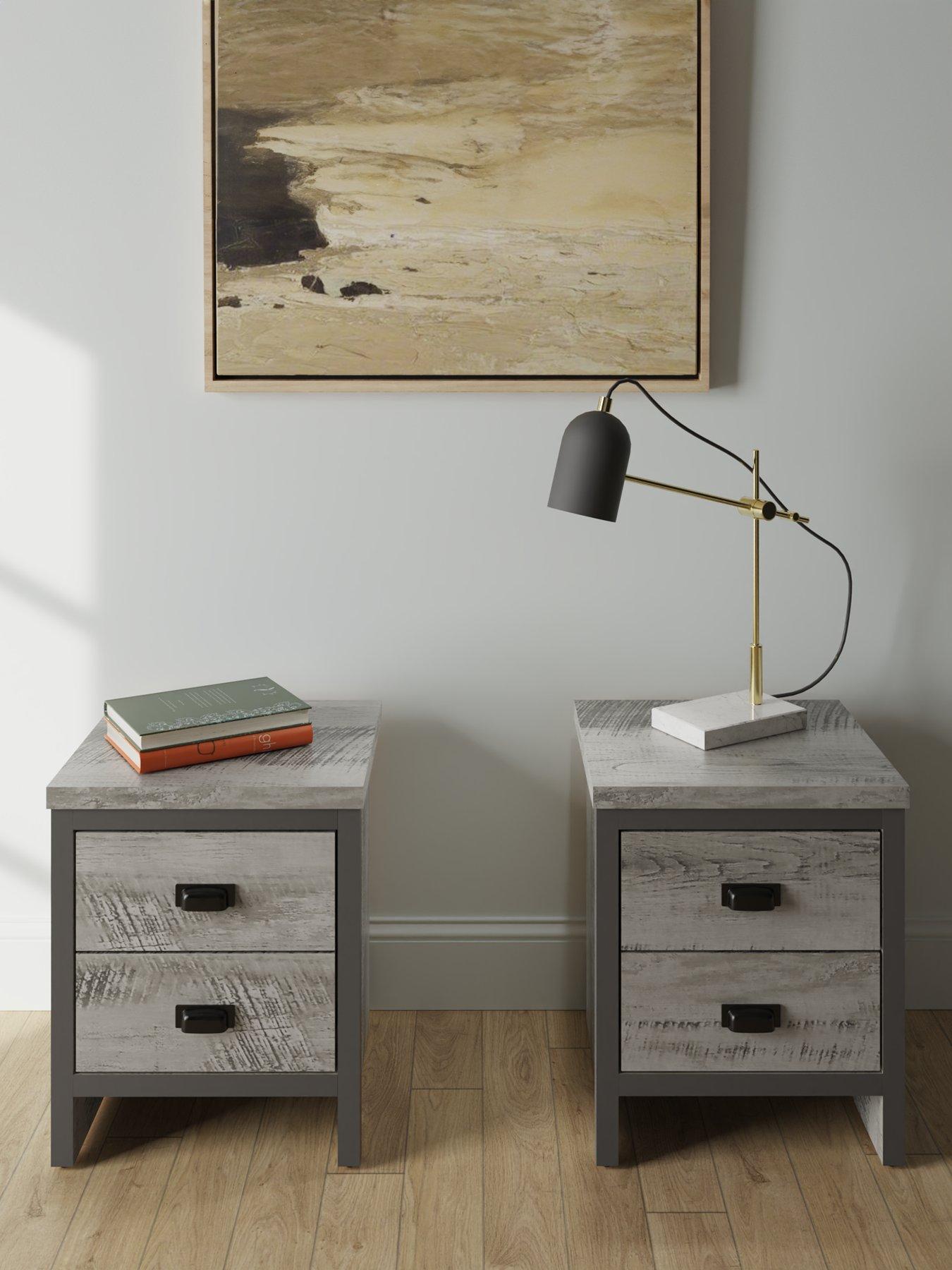 GFW Boston 2 Drawer Bedside Chest Pack Of 2
