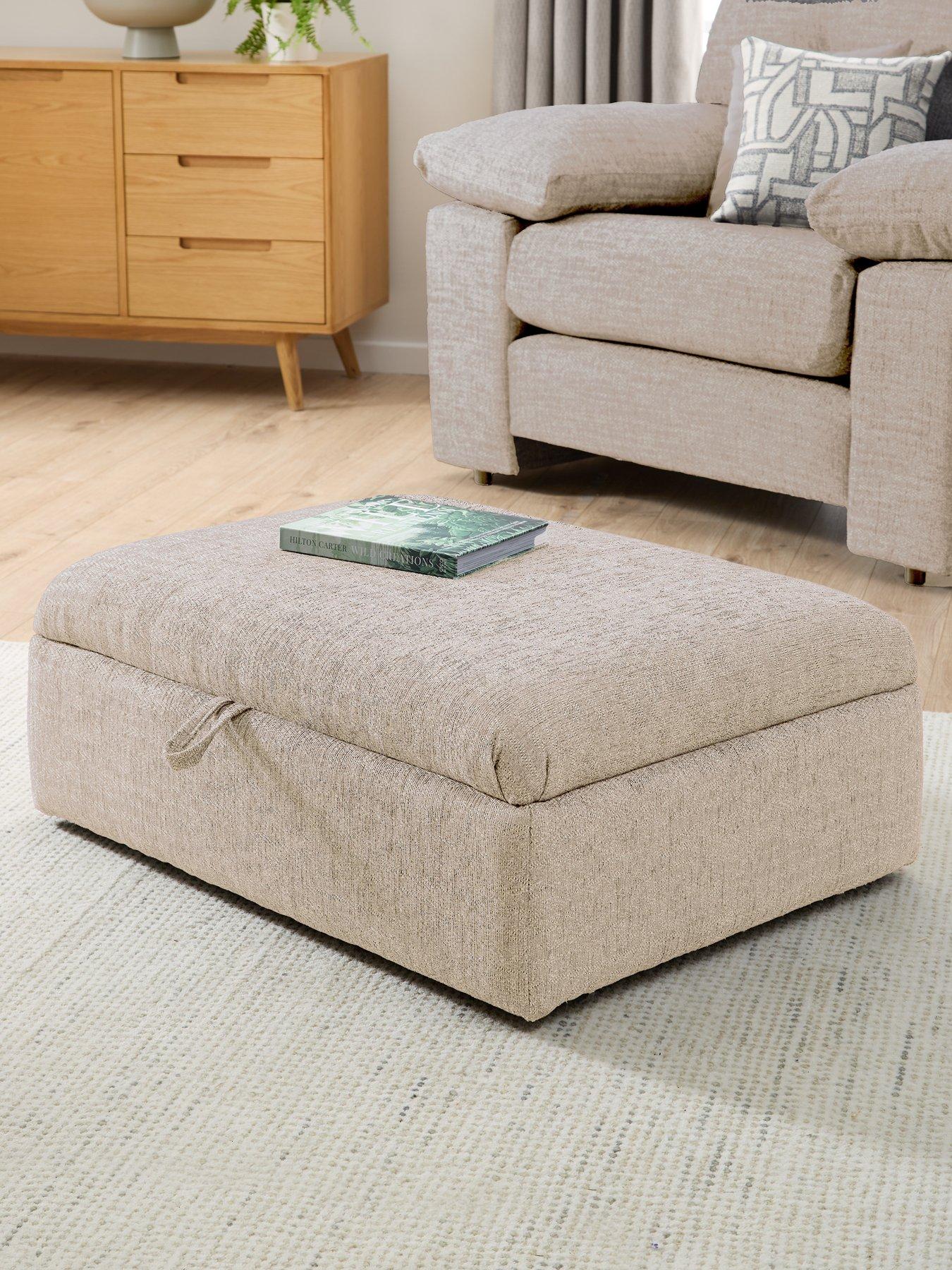 The Very Collection: Megan Fabric Footstool - Made in the UK