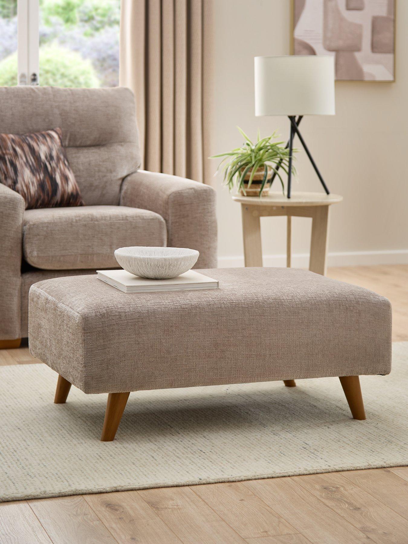 The Very Collection Melrose Fabric Footstool - Made in the UK