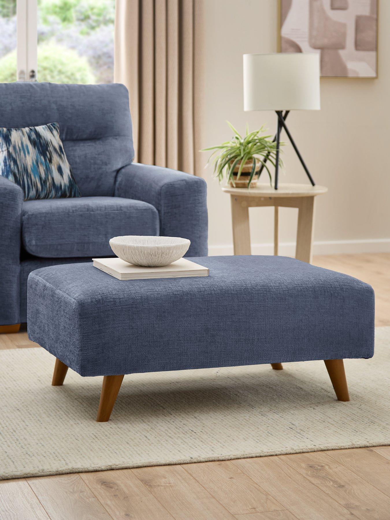 The Very Collection: Melrose Fabric Footstool - Made in the UK