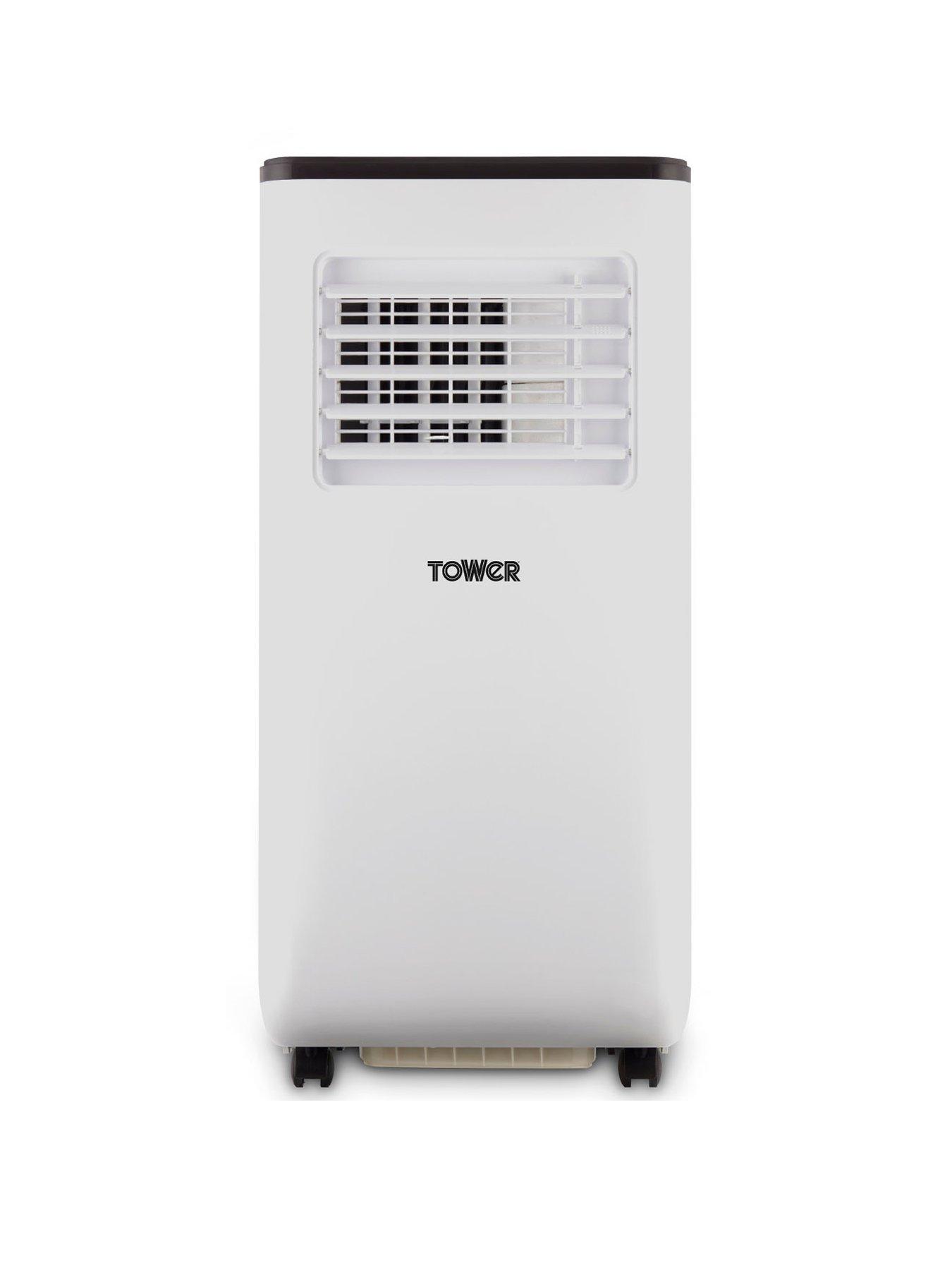 Product photograph of Tower T668013 3-in-1 Portable 5000 Btu Air Conditioner Dehumidifier And Cooling Fan Led Display 2 Speed Settings 24 Hour Timer Remote Control White from very.co.uk