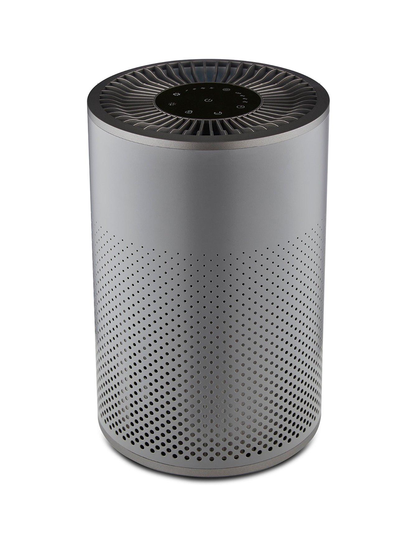 Product photograph of Tower T673000 Desktop Air Purifier Powerful Hepa 13 Filter With Multicolour Mood Lighting Slate Grey And Titanium from very.co.uk