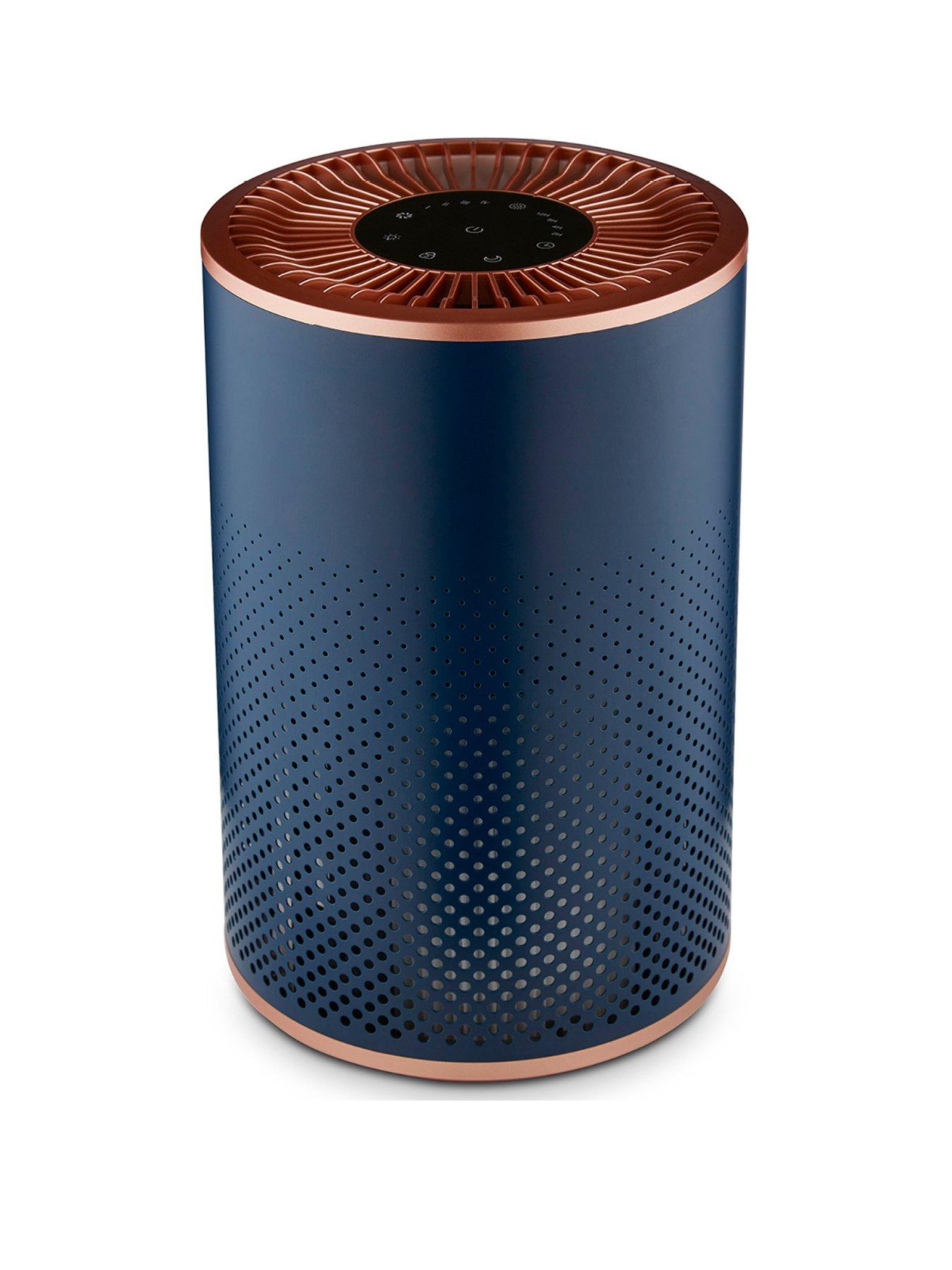 undefined T673000BLG Desktop Air Purifier, Powerful HEPA 13 Filter with Multicolour Mood Lighting, Midnight Blue and Rose Gold