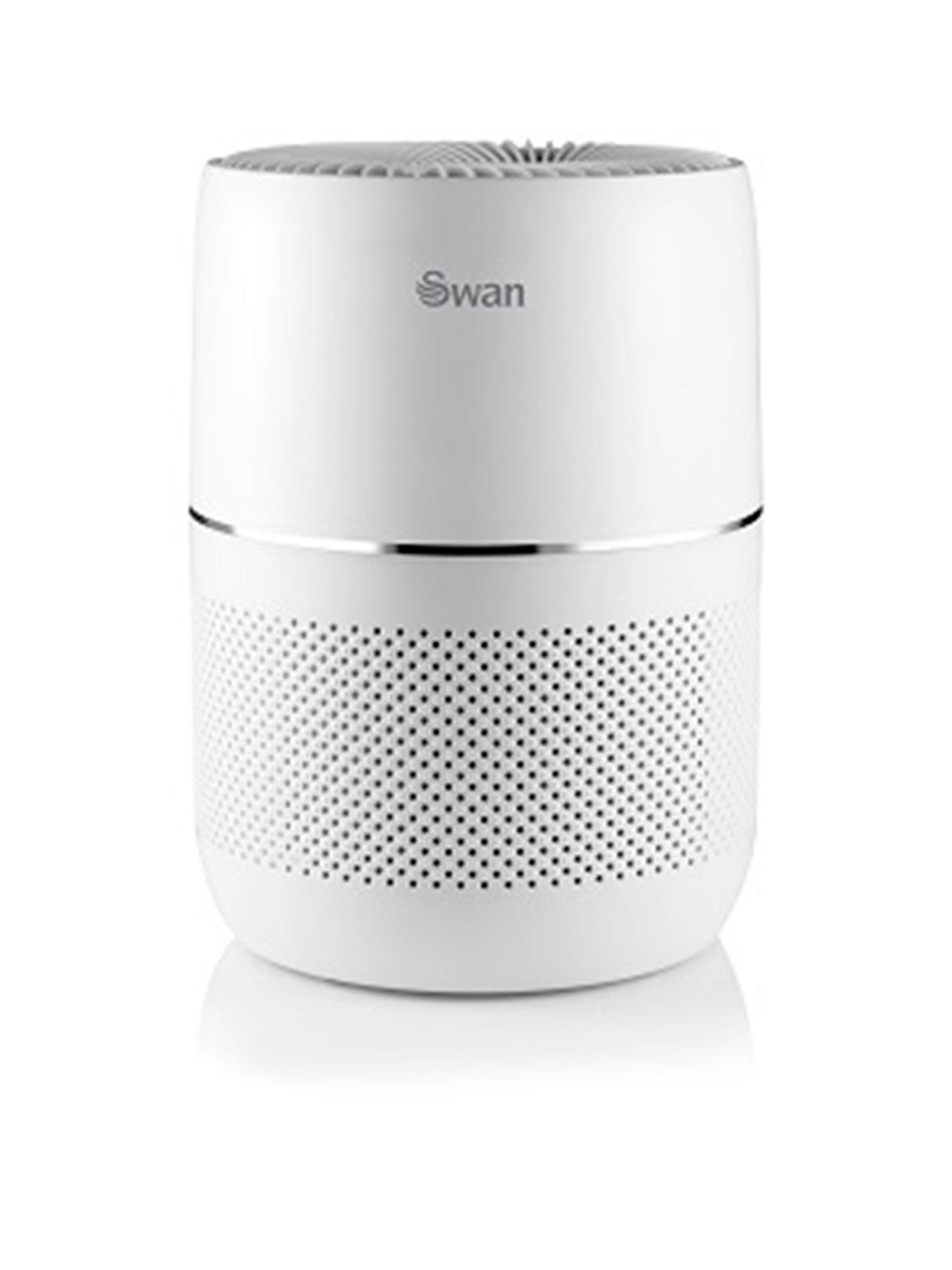 Swan Sac64010N Desktop Air Purifier With 8 Hour Timer, Hepa Filter, 30W, White