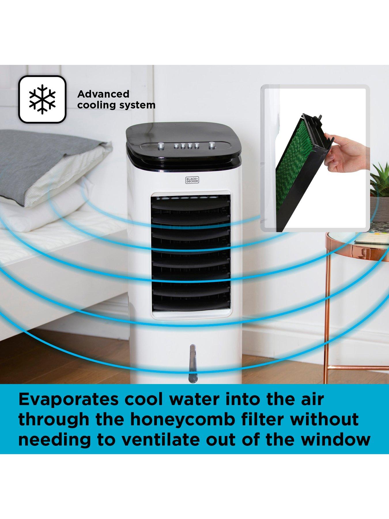 Image 5 of 6 of Black & Decker Portable 2-in-1 Air Cooler with 3 Speeds, Copper Motor Technology, 65W, 7L, White, BXAC65001GB