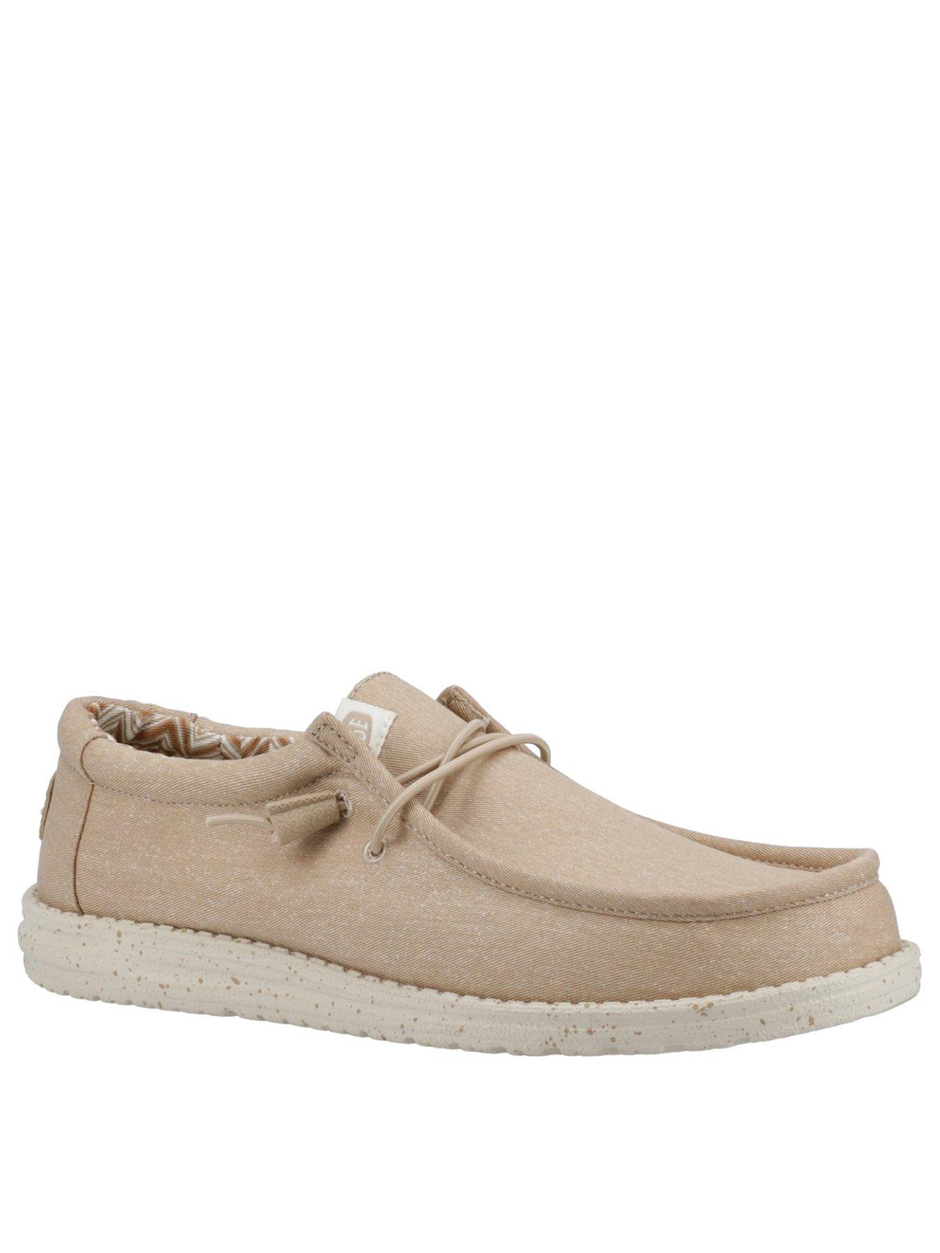 Heydude Wally Canvas Lace Up Shoe - Brown | Very.co.uk