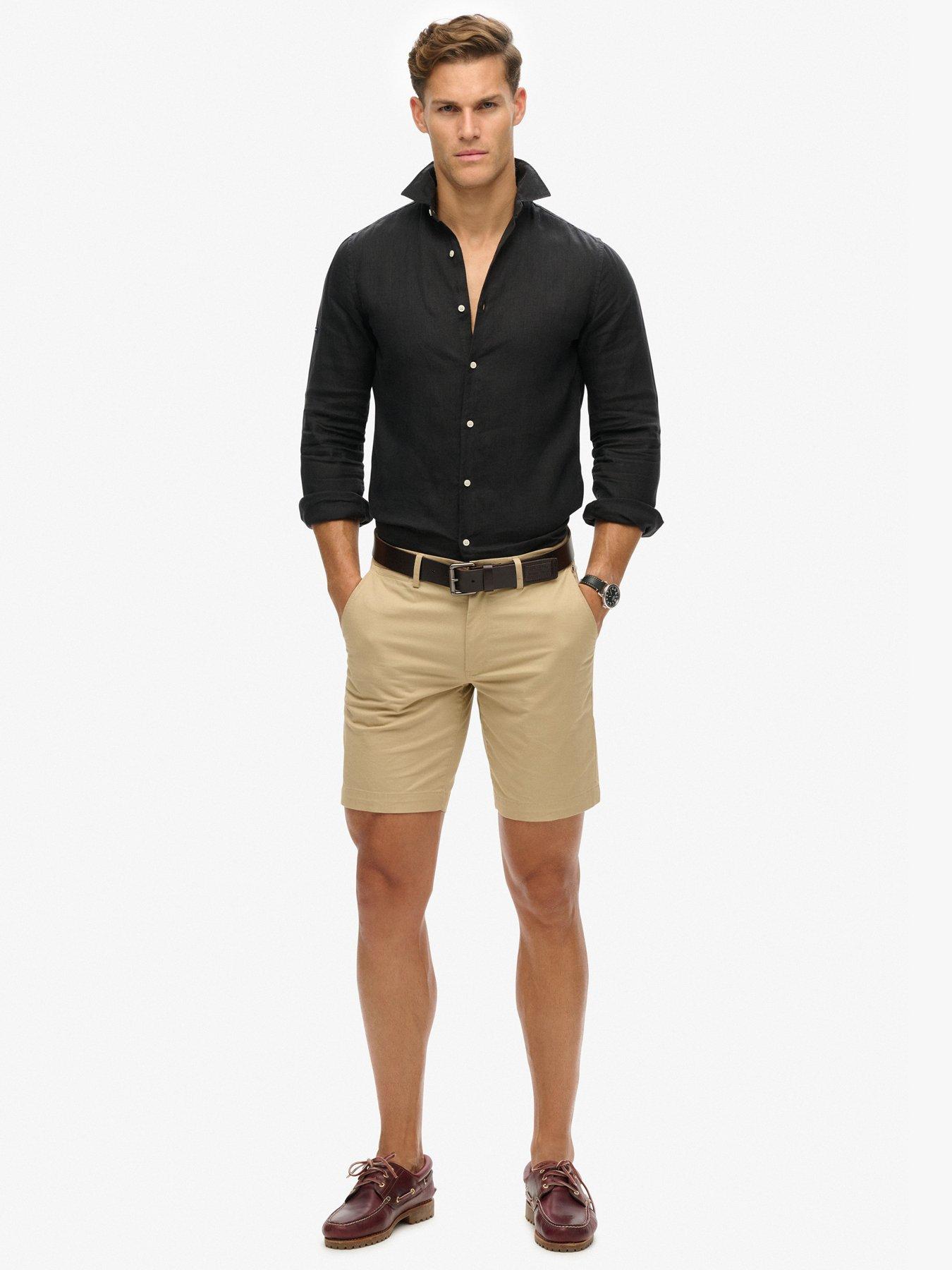 Image 2 of 3 of Superdry Studios Linen Long Sleeve Shirt - Black