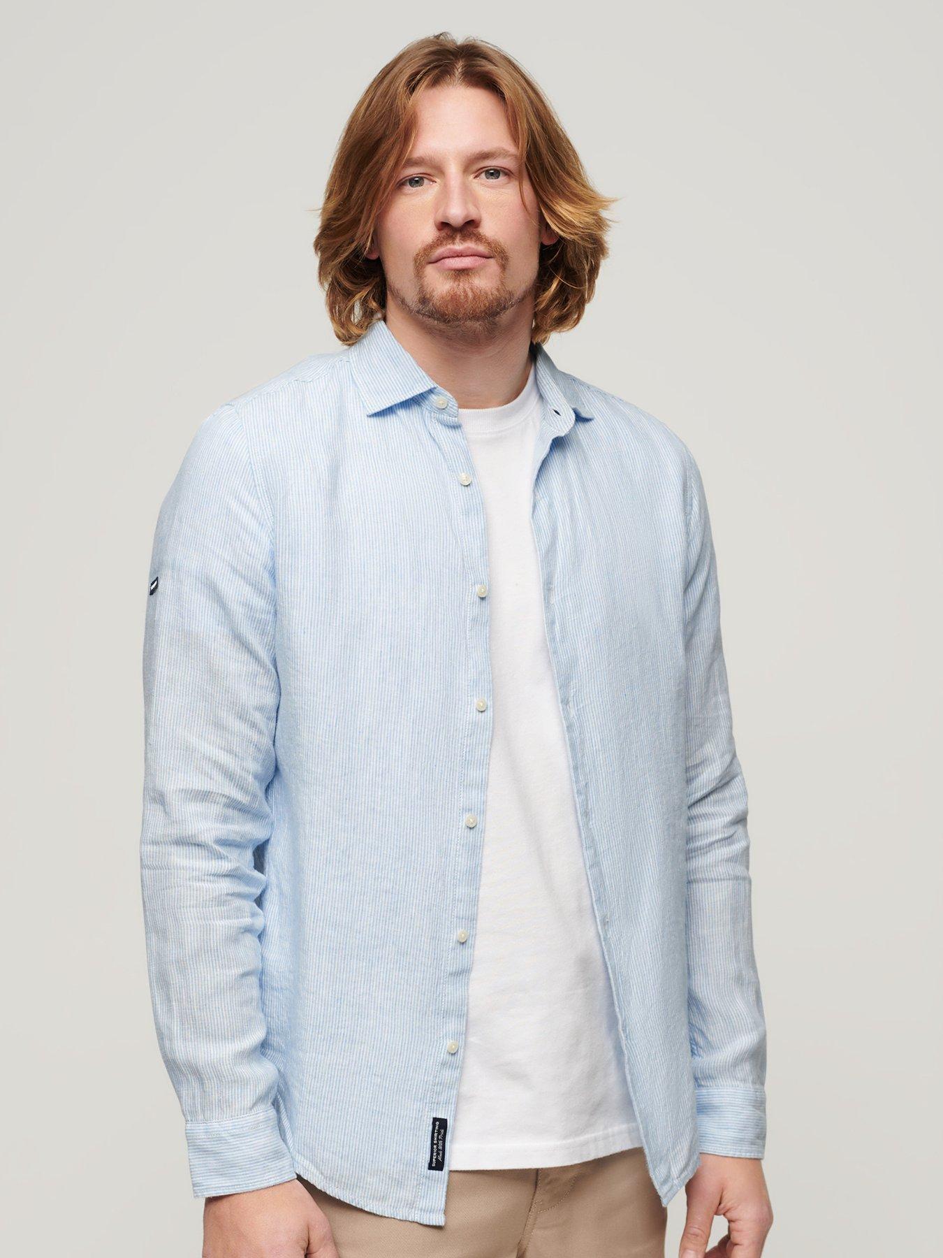 undefined Studios Linen Long Sleeve Shirt - Light Blue