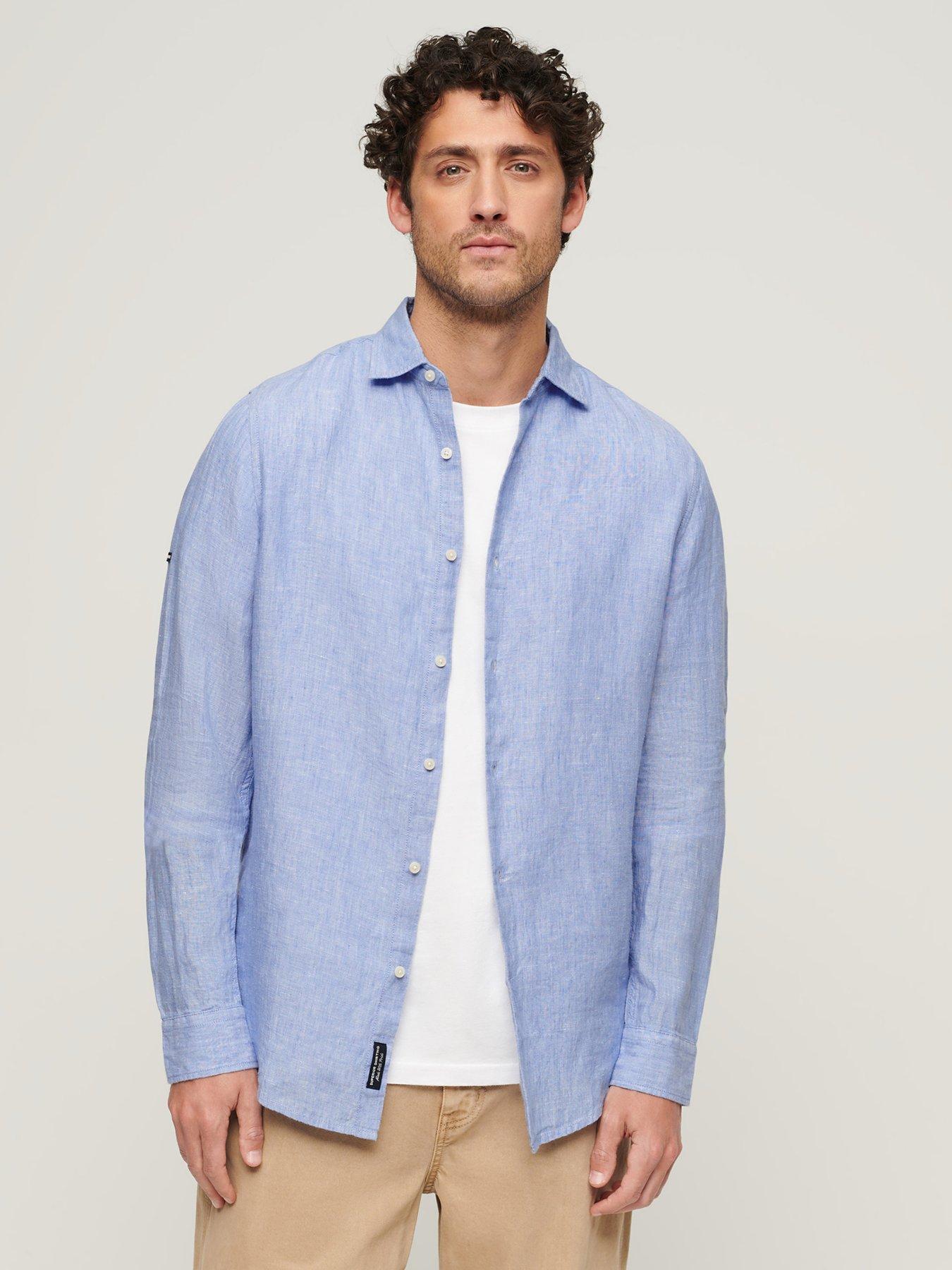 undefined Studios Linen Long Sleeve Shirt - Light Blue
