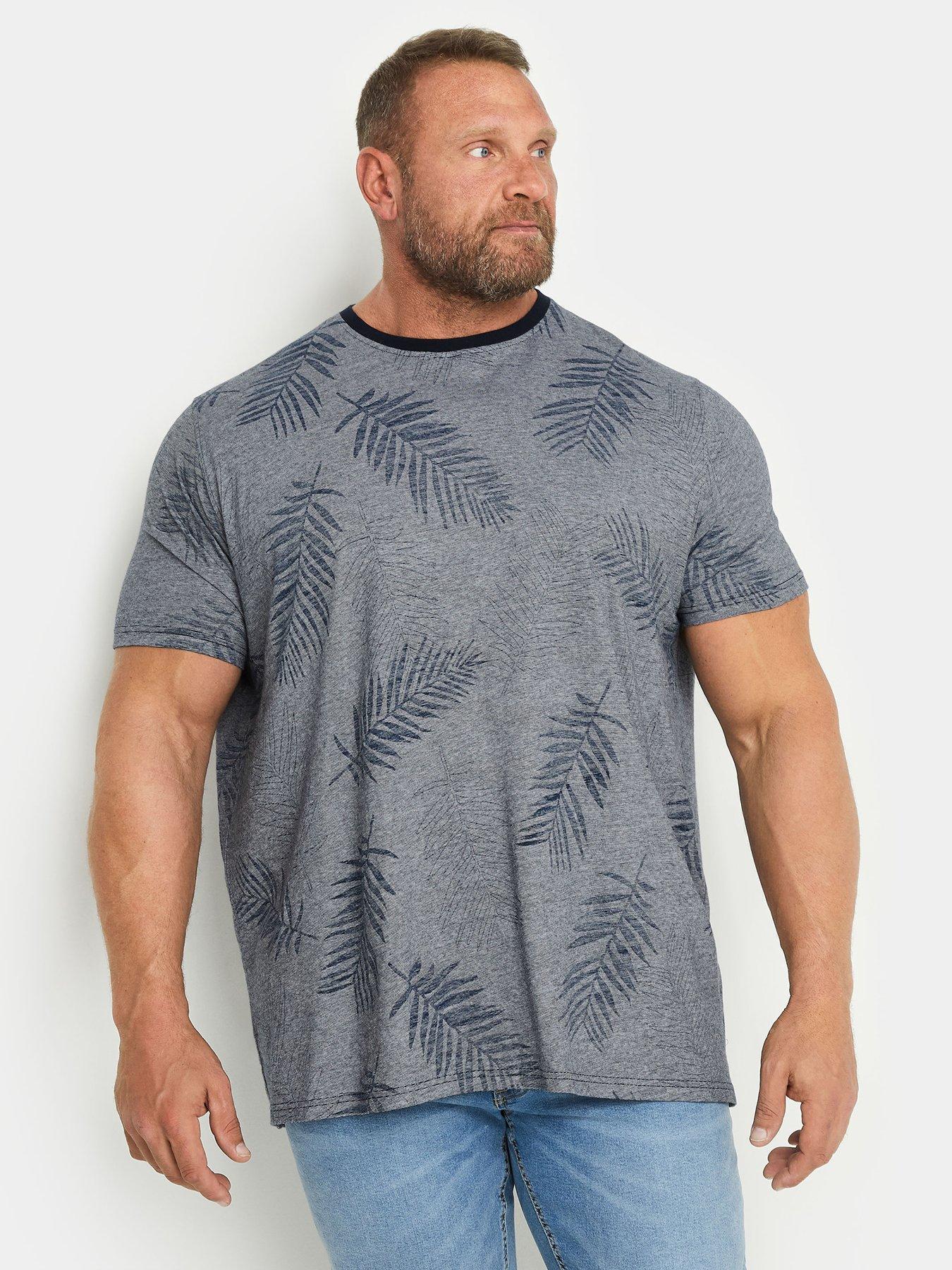 undefined Bad Rhino Stripe Aop Leaf Short Sleeve T-shirt - Blue