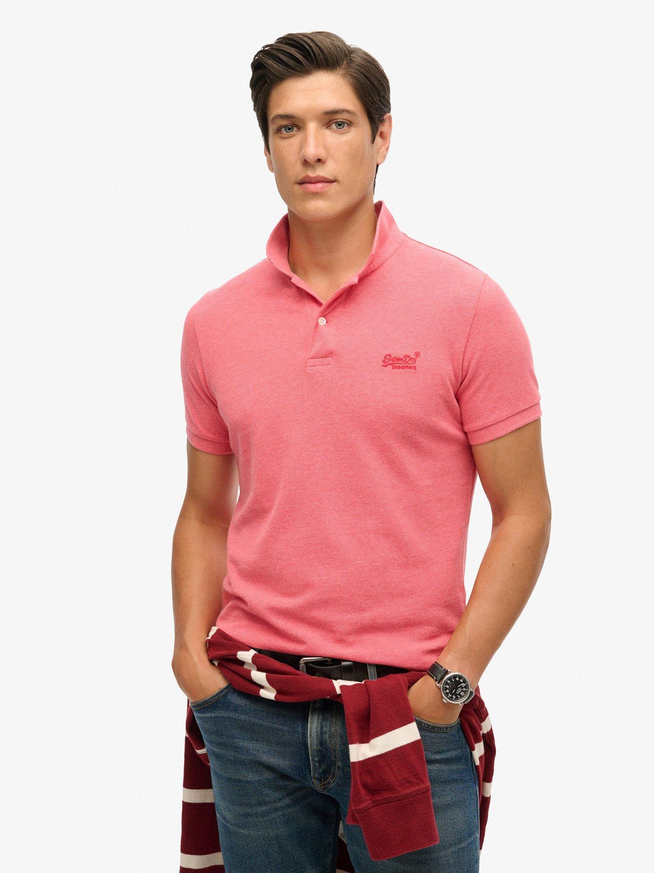 Pink superdry polo shirt sale