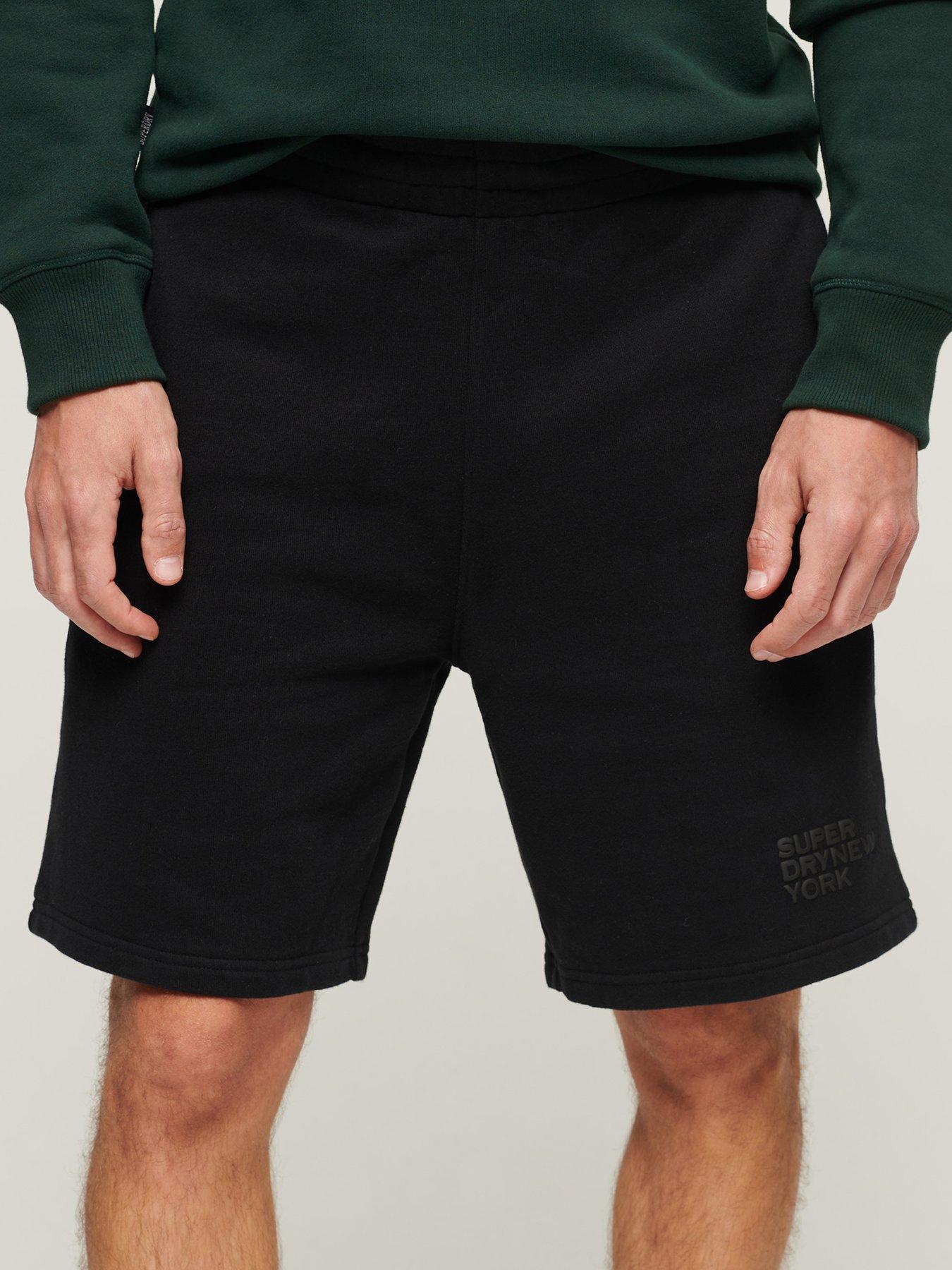 superdry luxury sport relaxed fit jersey shorts - black