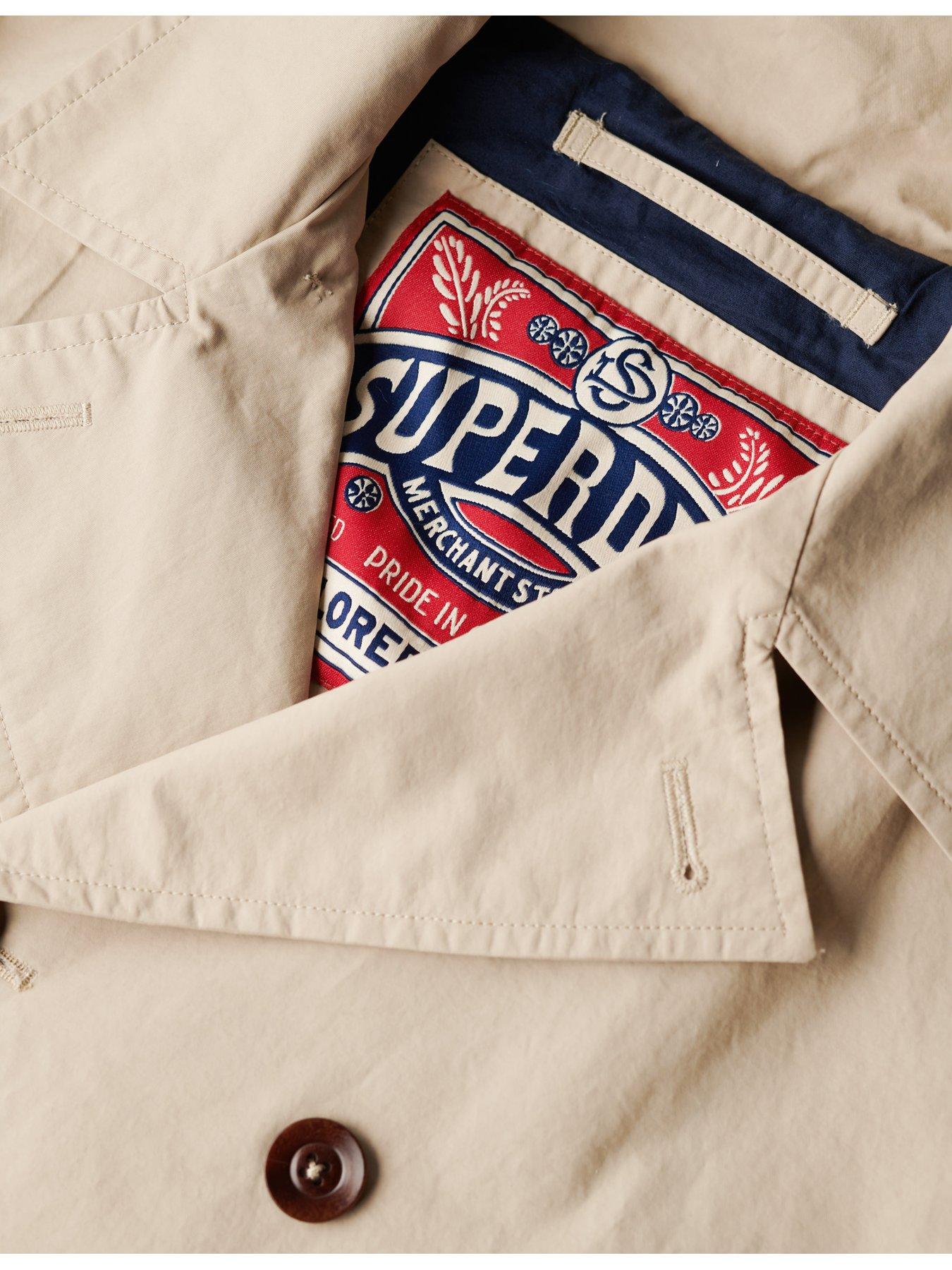 Superdry Merchant Twill Peacoat - Light Brown | Very.co.uk