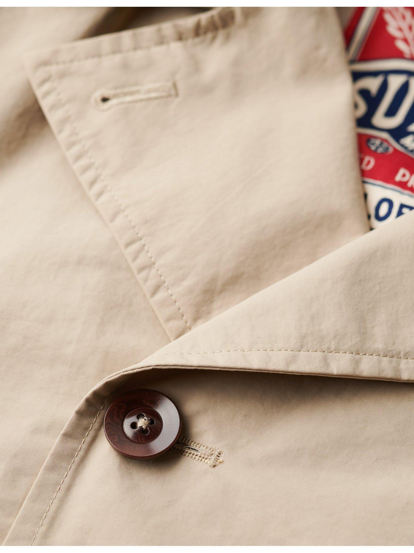 Superdry Merchant Twill Peacoat - Light Brown | Very.co.uk