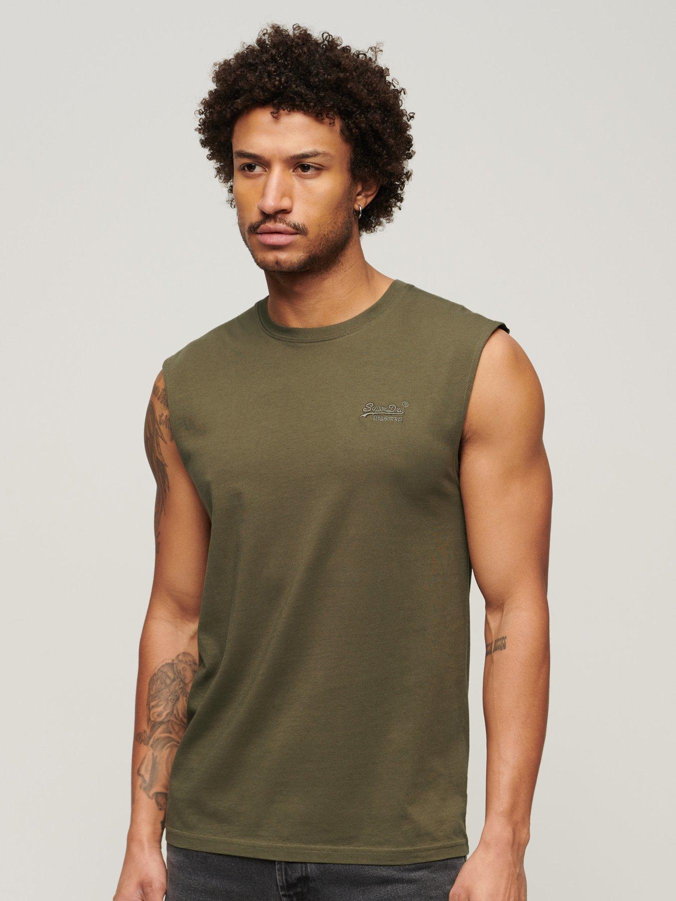 superdry essential logo vest top - dark green