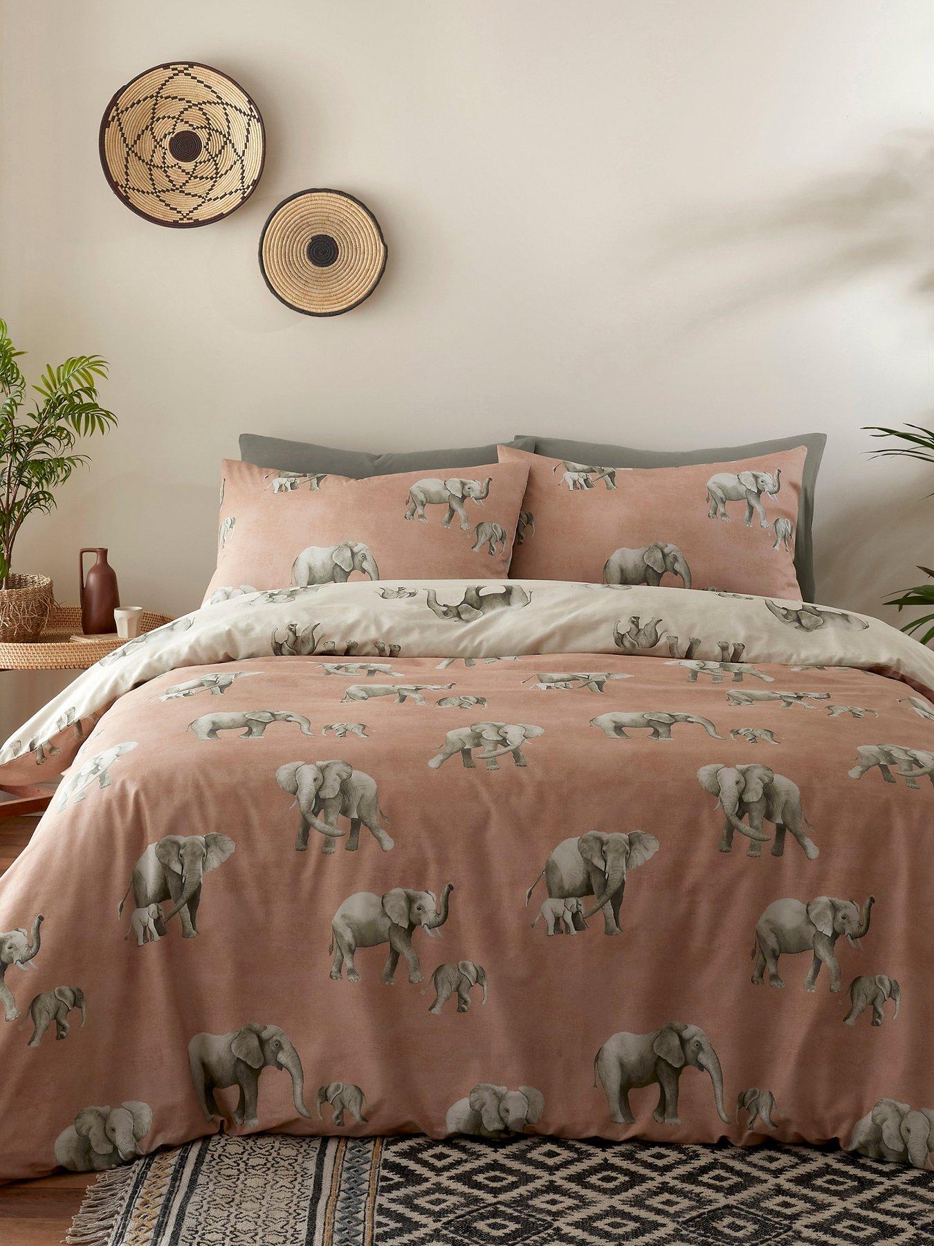 Product photograph of Fusion Ella The Elephant Duvet Cover Set - Natural from very.co.uk
