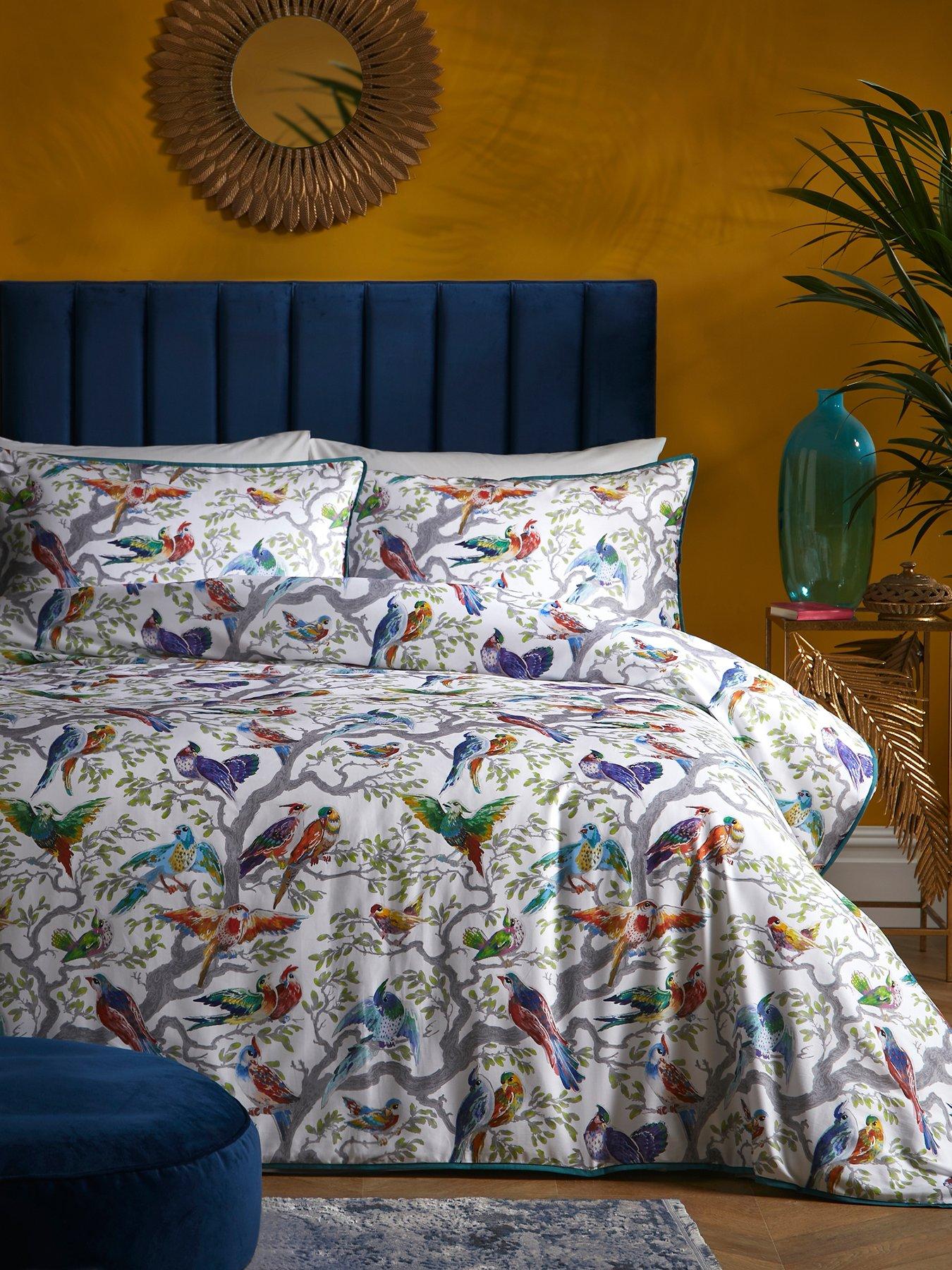 Product photograph of Laurence Llewelyn-bowen Birdity Absurdity 100 Cotton Duvet Cover Set from very.co.uk