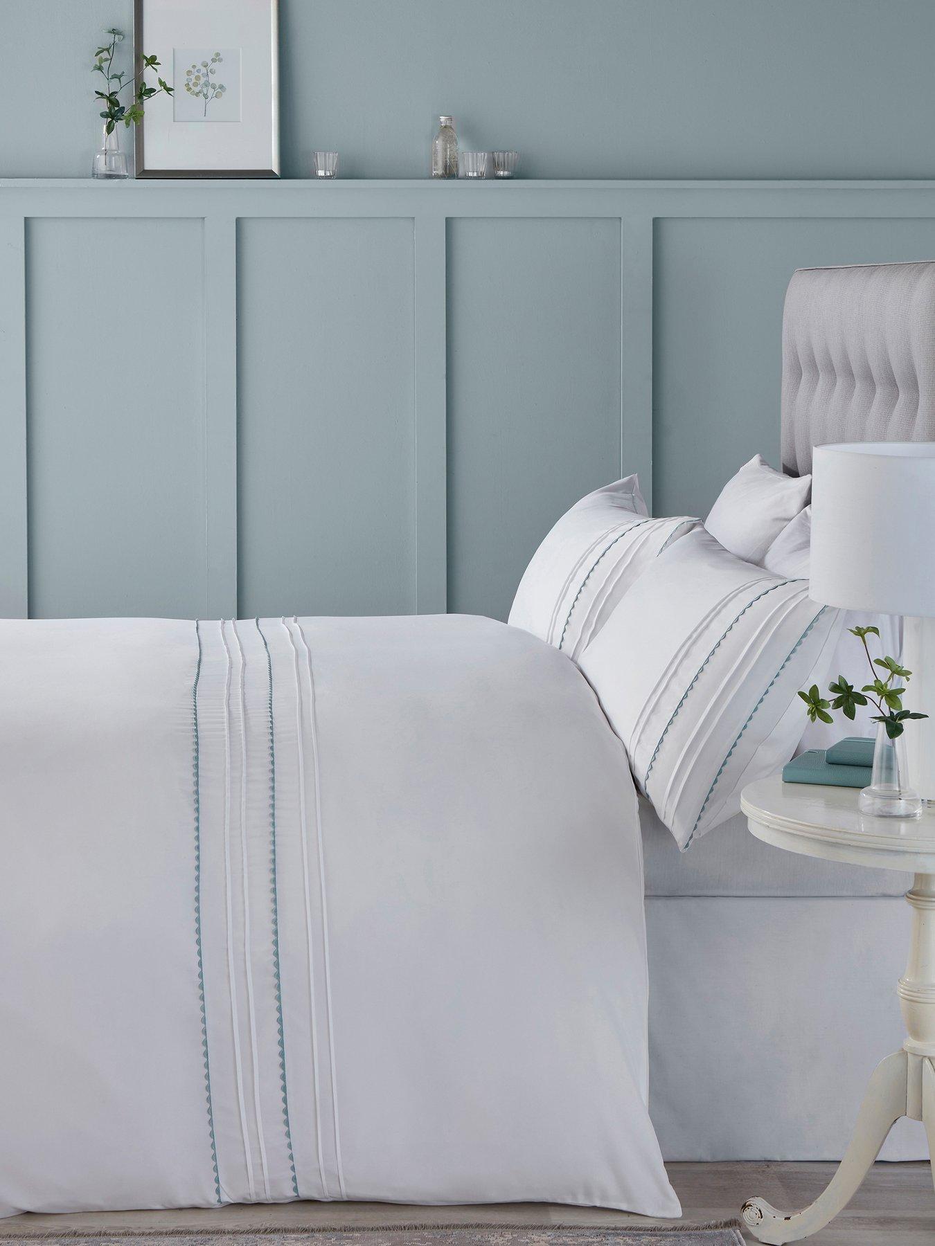 undefined Ric Rac Duvet Cover Set - Duck Egg Blue