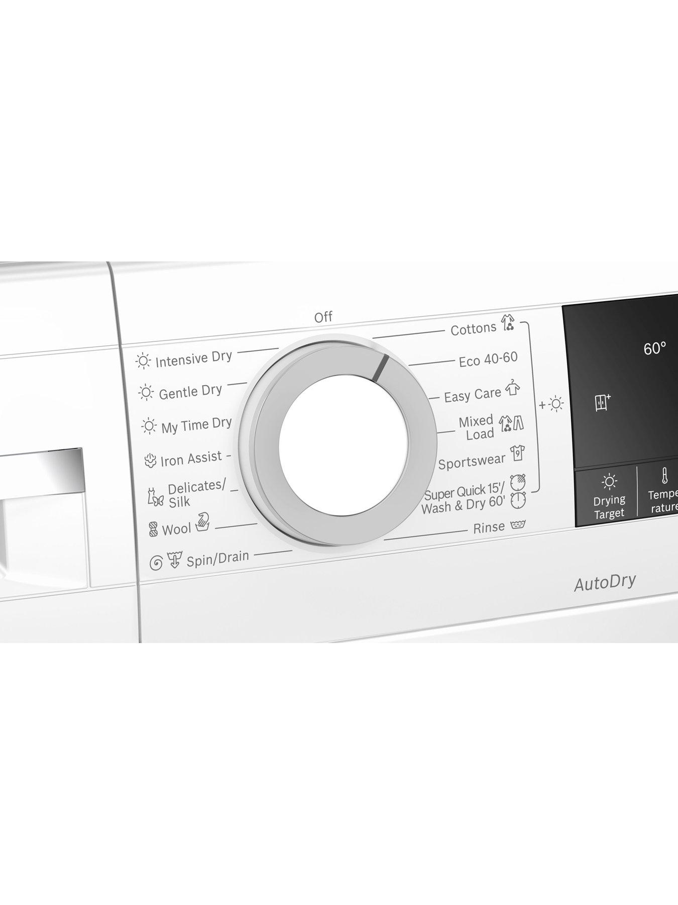 Image 4 of 8 of Bosch Series 4 WNA134U8GB 8kg Wash,&nbsp;5kg Dry, 1400rpm Spin&nbsp;Washer Dryer - Large LED display, SpeedPerfect, Eco Silence Drive, Wash and dry 60 mins, Iron Assist, Reload - White