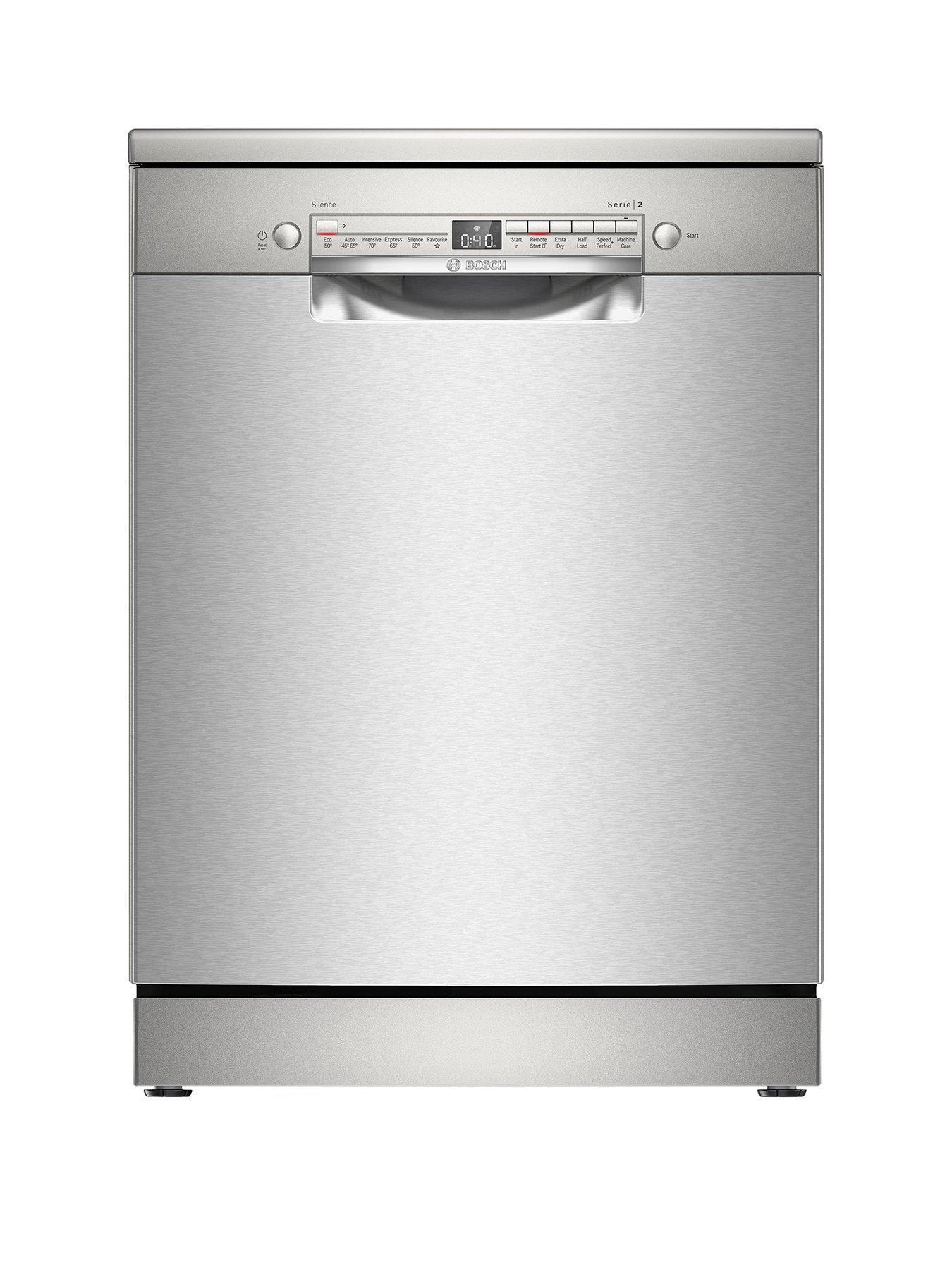 Product photograph of Bosch Series 2 Sms2hvi67g Fullsize 14-place Settings Freestanding Dishwasher - 6 Programmes Vario Baskets Vario Drawer 5 Options 46db 9l - Silver from very.co.uk